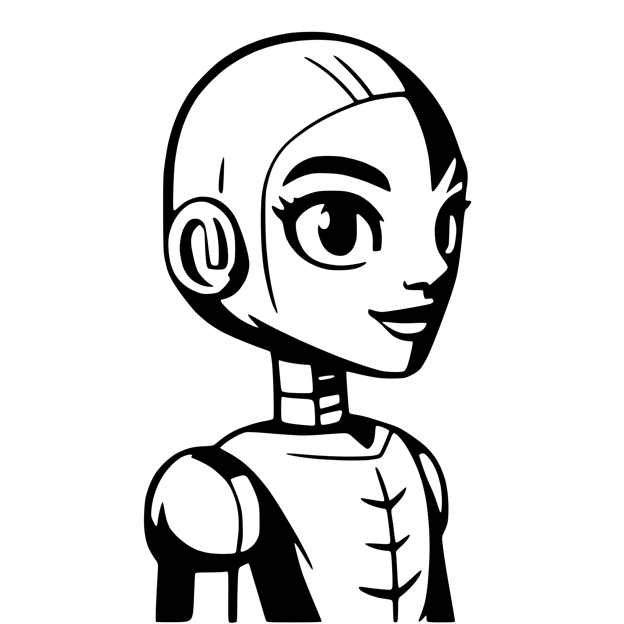 AI-generated SVG of a The profile of a simple robot