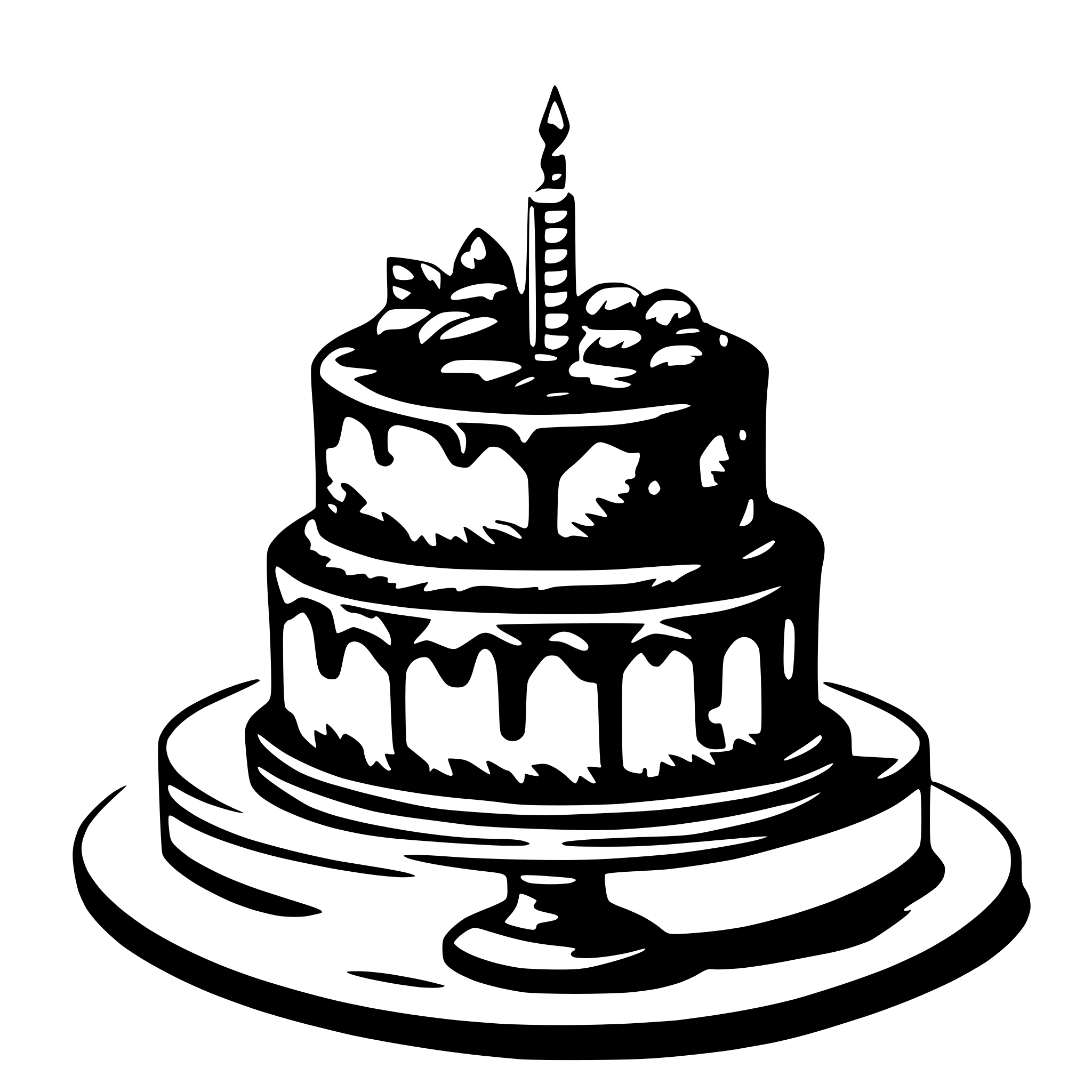AI-generated SVG of a Happy Birthday sign with birthday cake