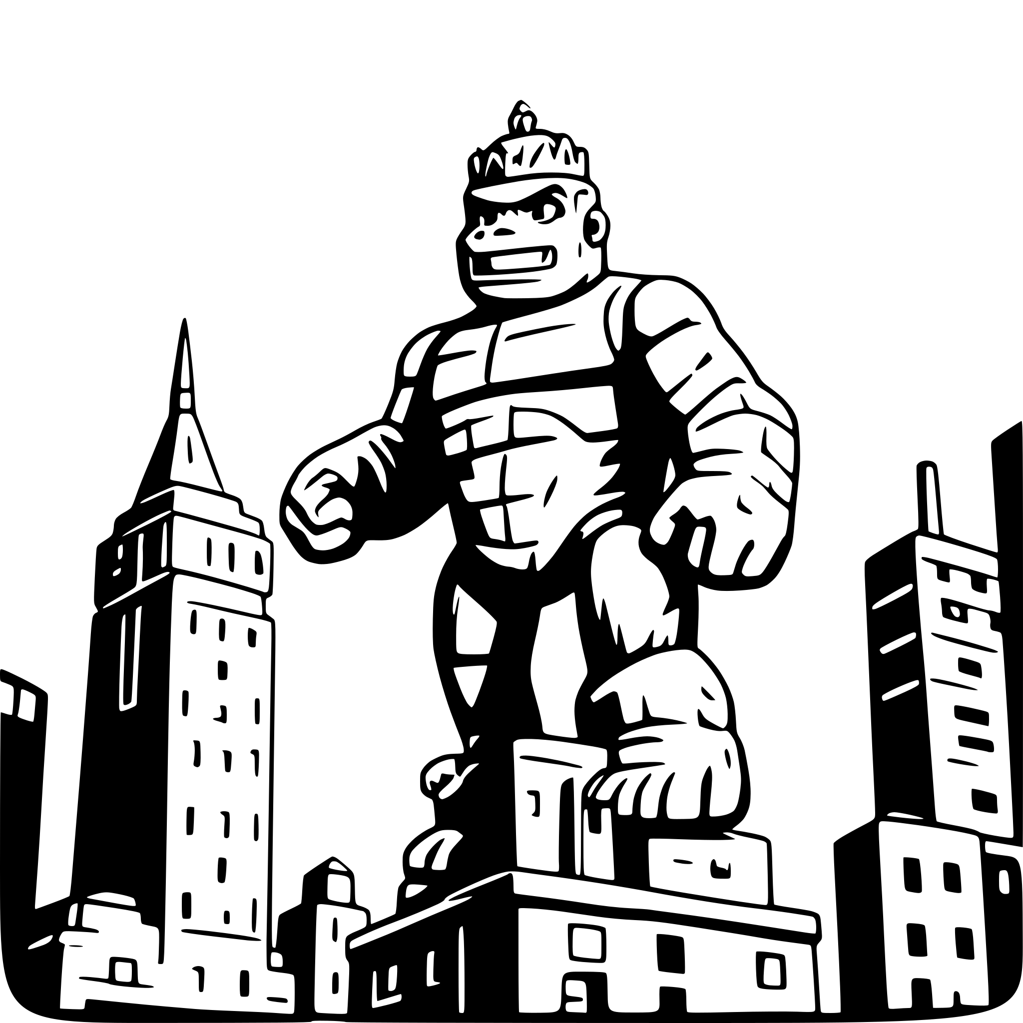 AI-generated SVG of a king kong on empire state building
