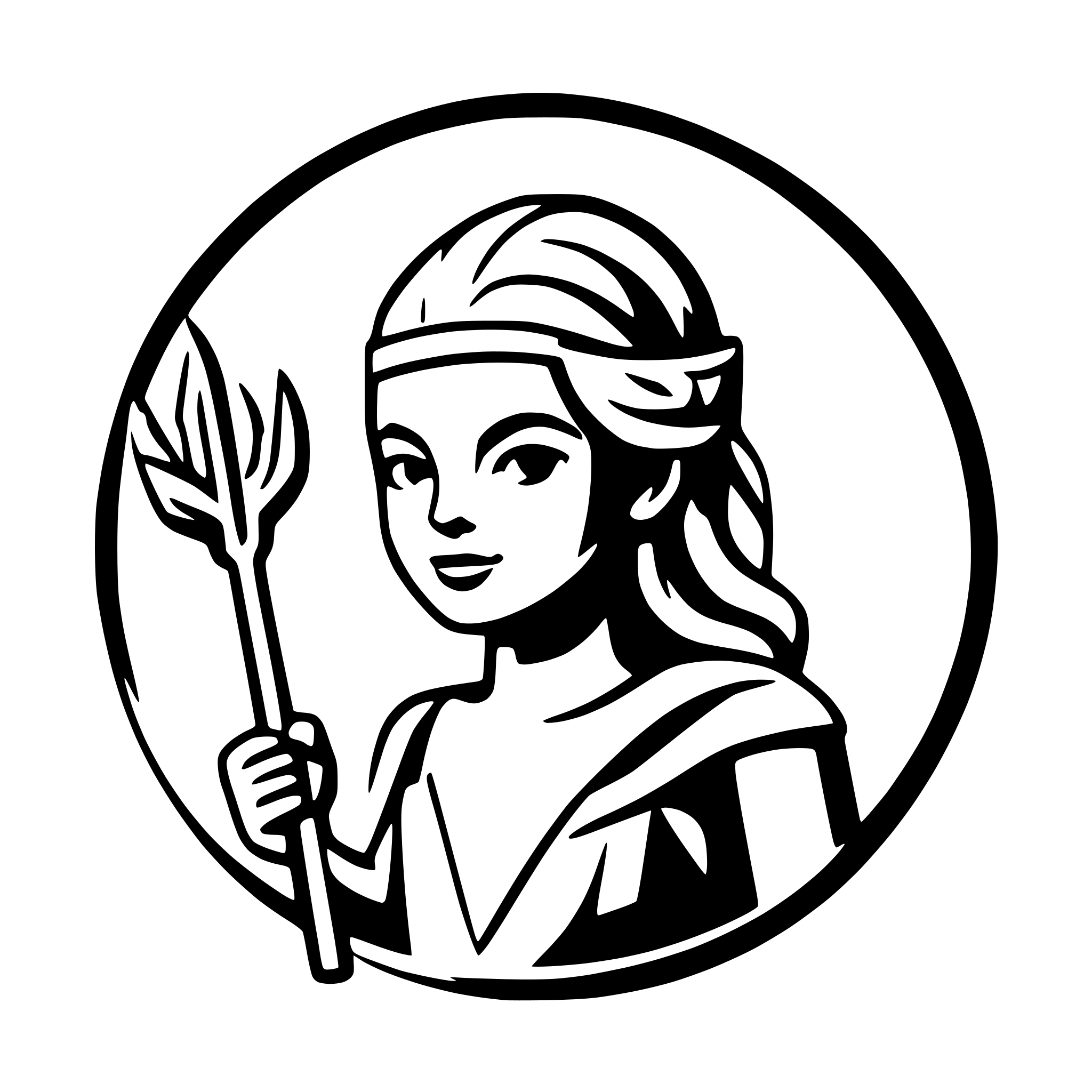 AI-generated SVG of a one logo, which shows greek god artemis with an bow and arrow and a chick on its shoulder