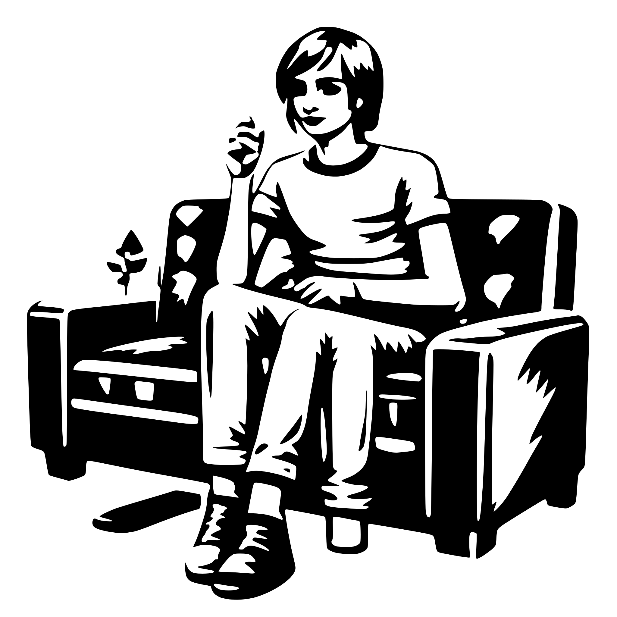 AI-generated SVG of a person sitting on a sofa