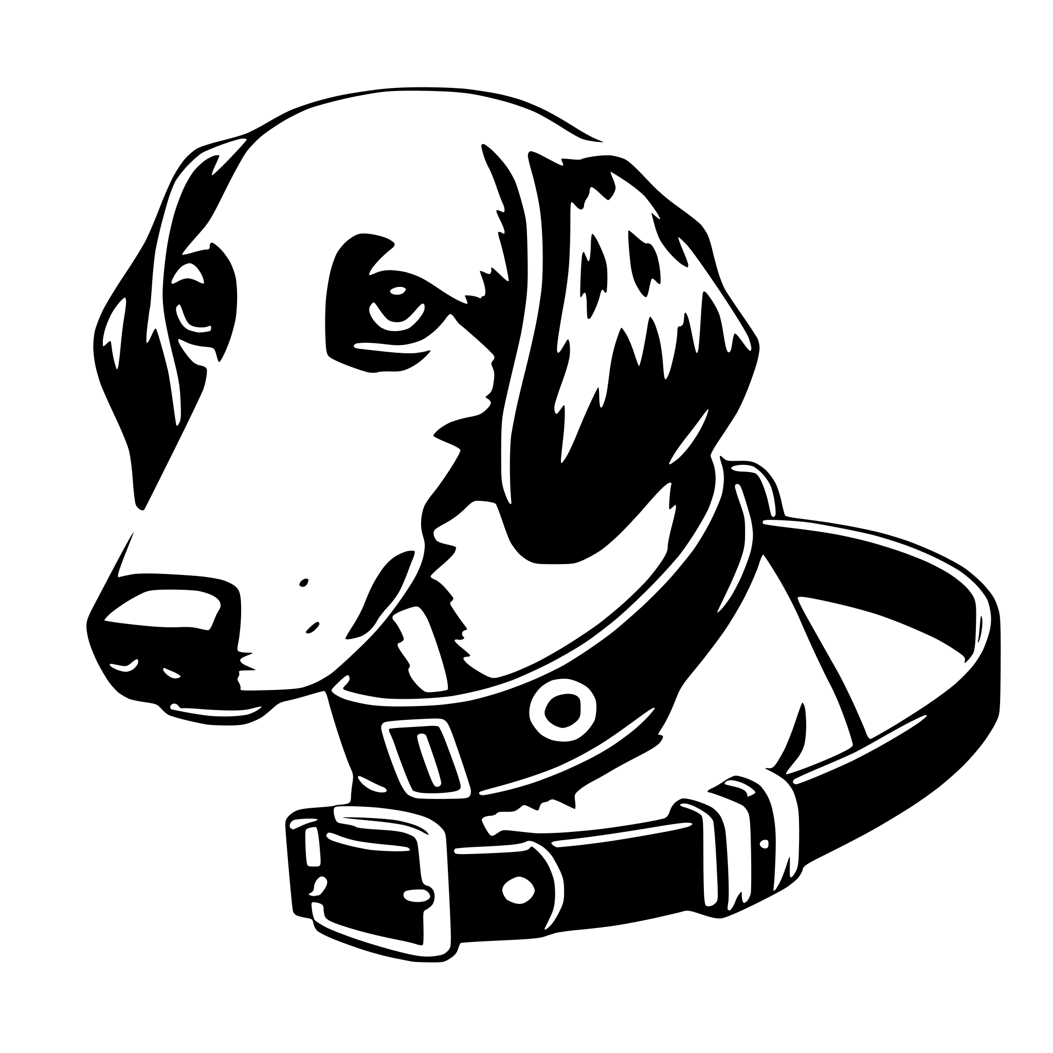 AI-generated SVG of a dog collar with differen colors in different materials