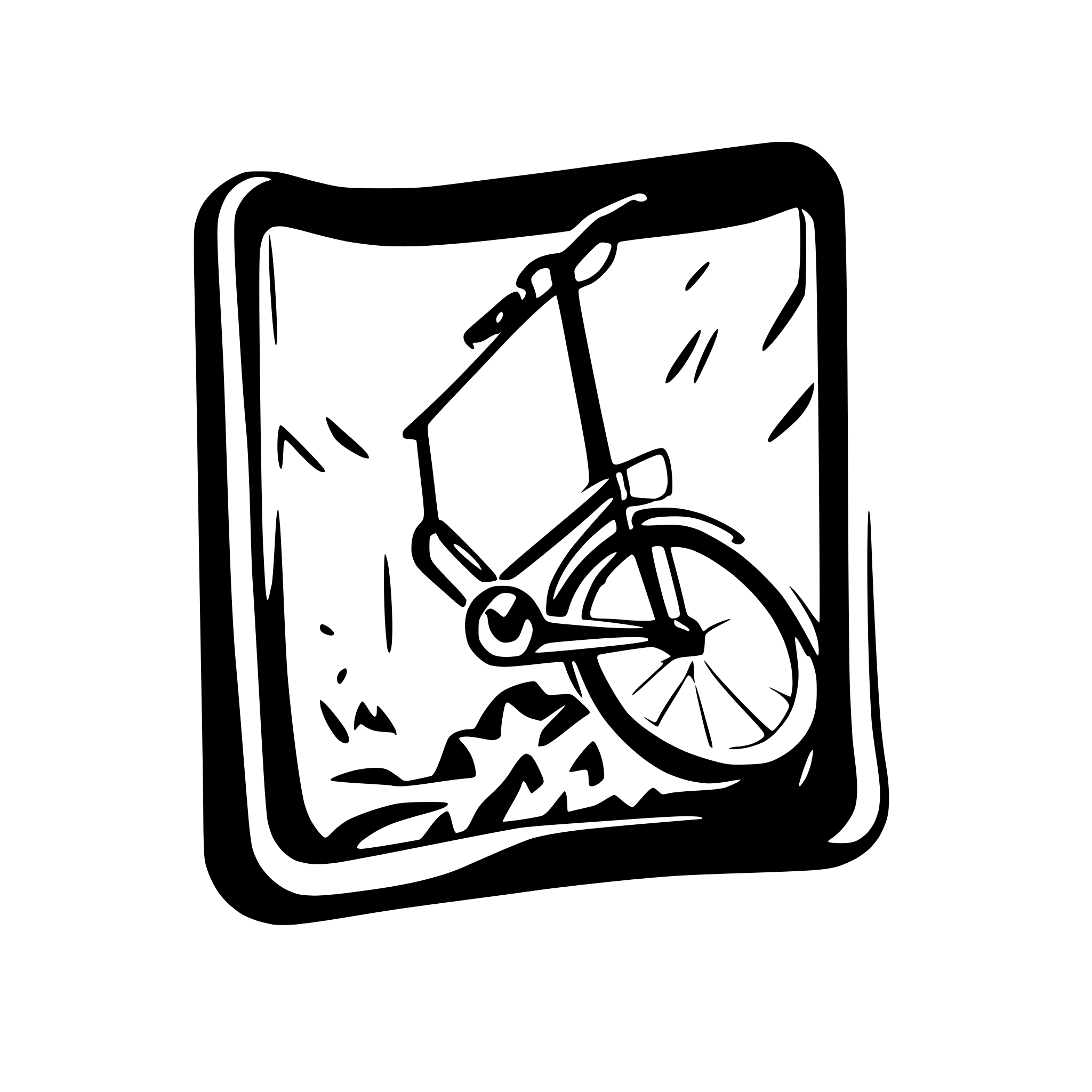 AI-generated SVG of a mountainbike breaking out of a picture frame