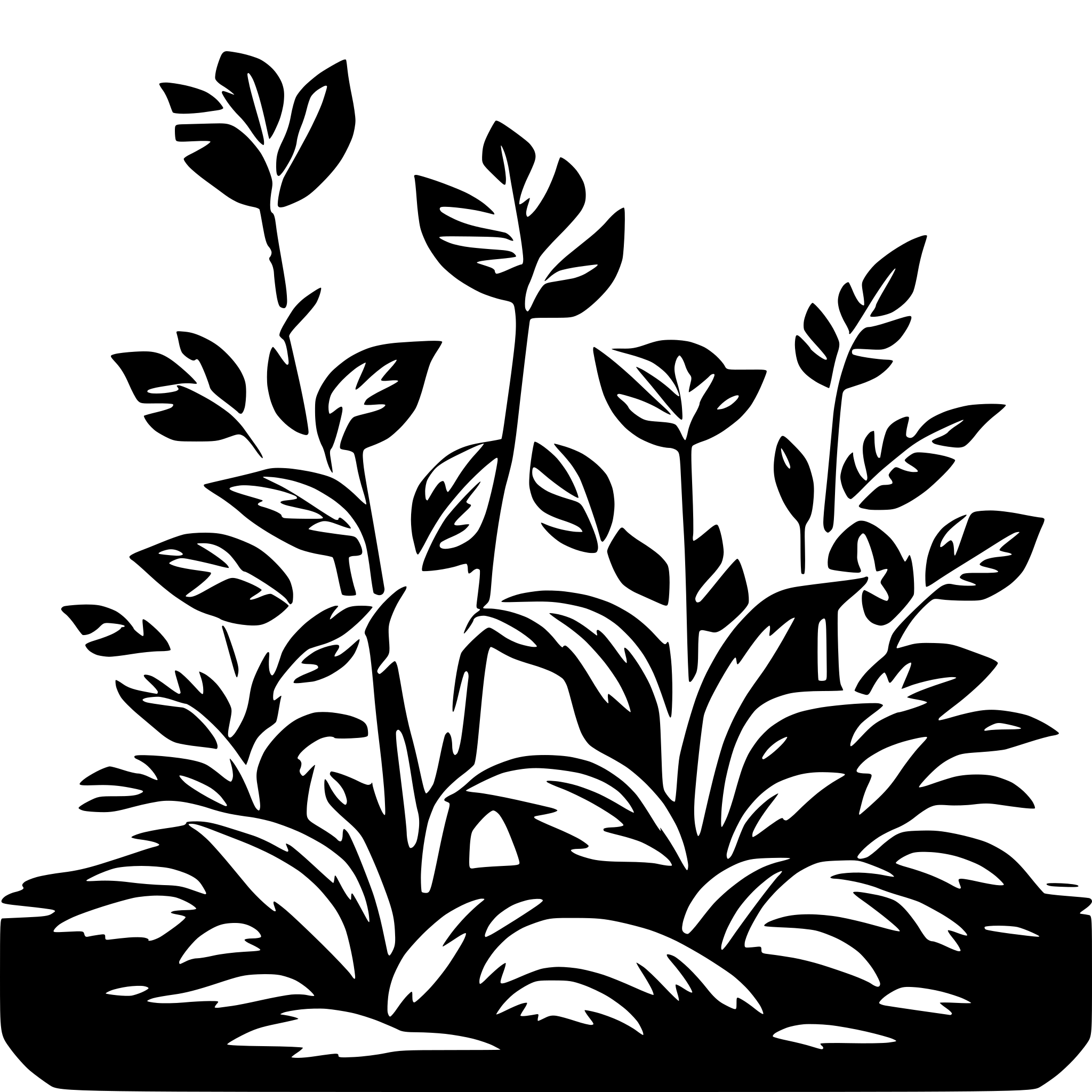 AI-generated SVG of 'Multiples plants shadows'