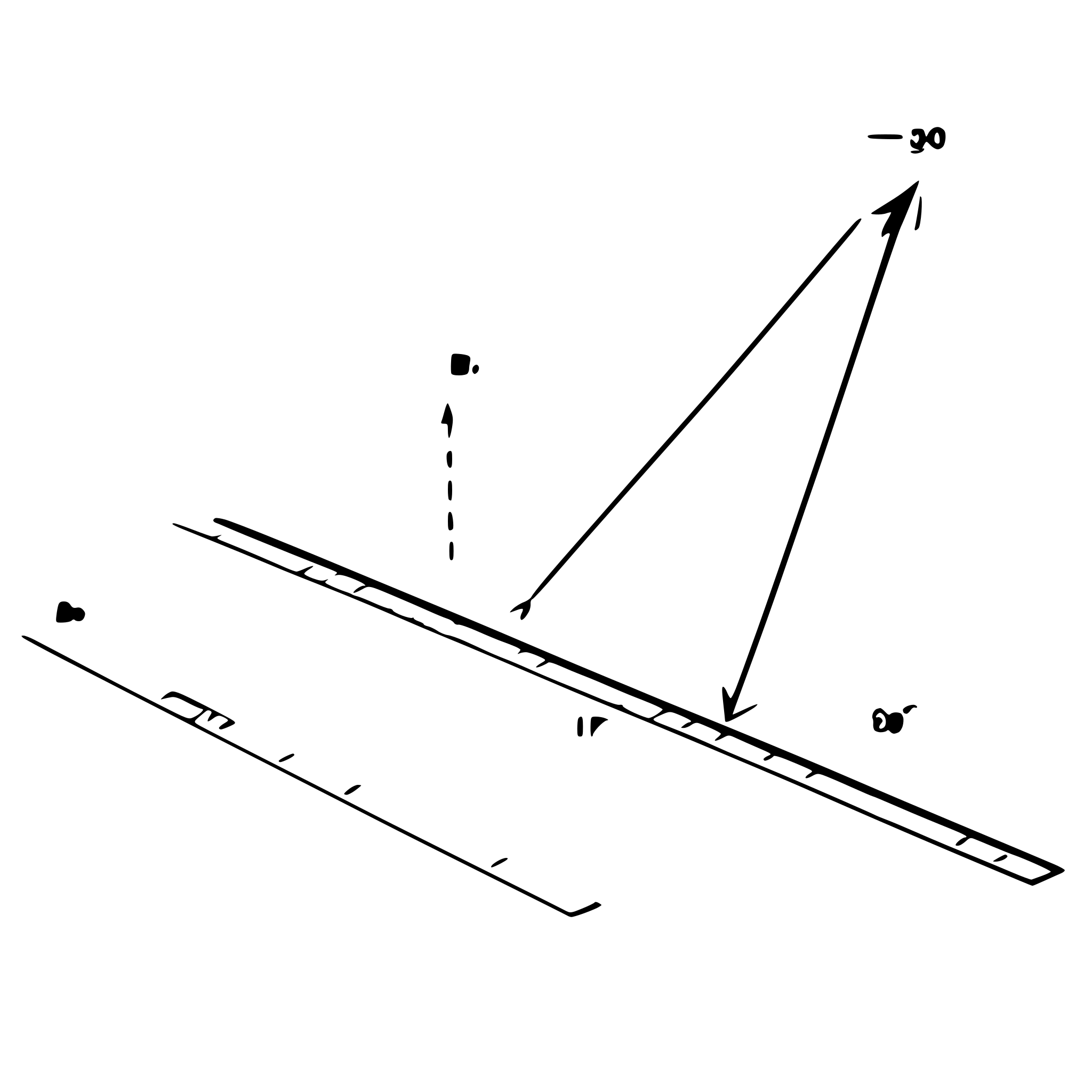 AI-generated SVG of a A line AB 80 mm long has its end A 20 mm above HP and 30 mm infront of VP. It is inclined at 30 deg. to HP and 45 deg. to VP. Draw the projections of the line and find apparent lengths and apparent inclinations. AI-generated SVG of a A line AB 80 mm long has its end A 20 mm above HP and 30 mm infront of VP. It is inclined at 30 deg. to HP and 45 deg. to VP. Draw the projections of the line and find apparent lengths and apparent inclinations.