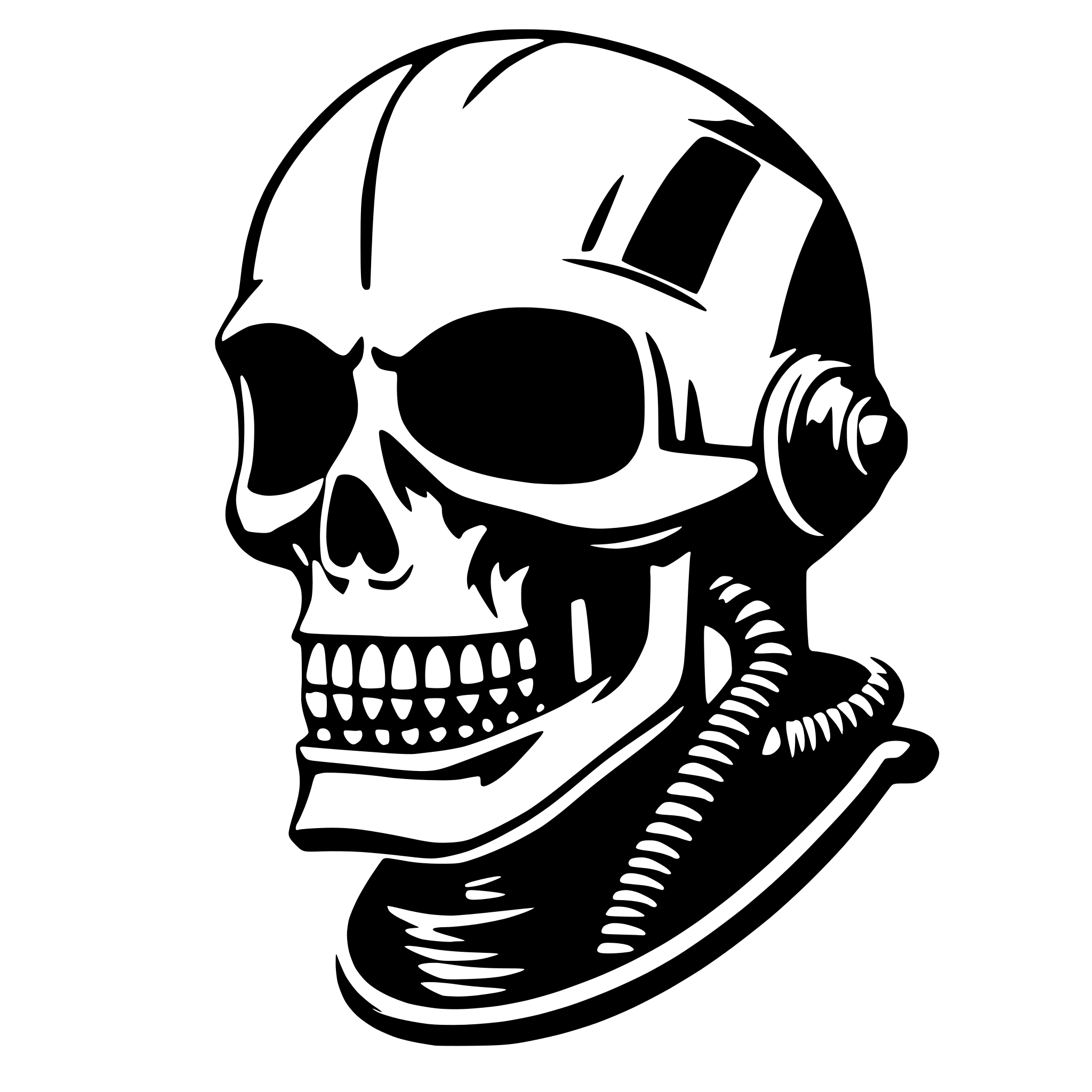 AI-generated SVG of 'welder skull'