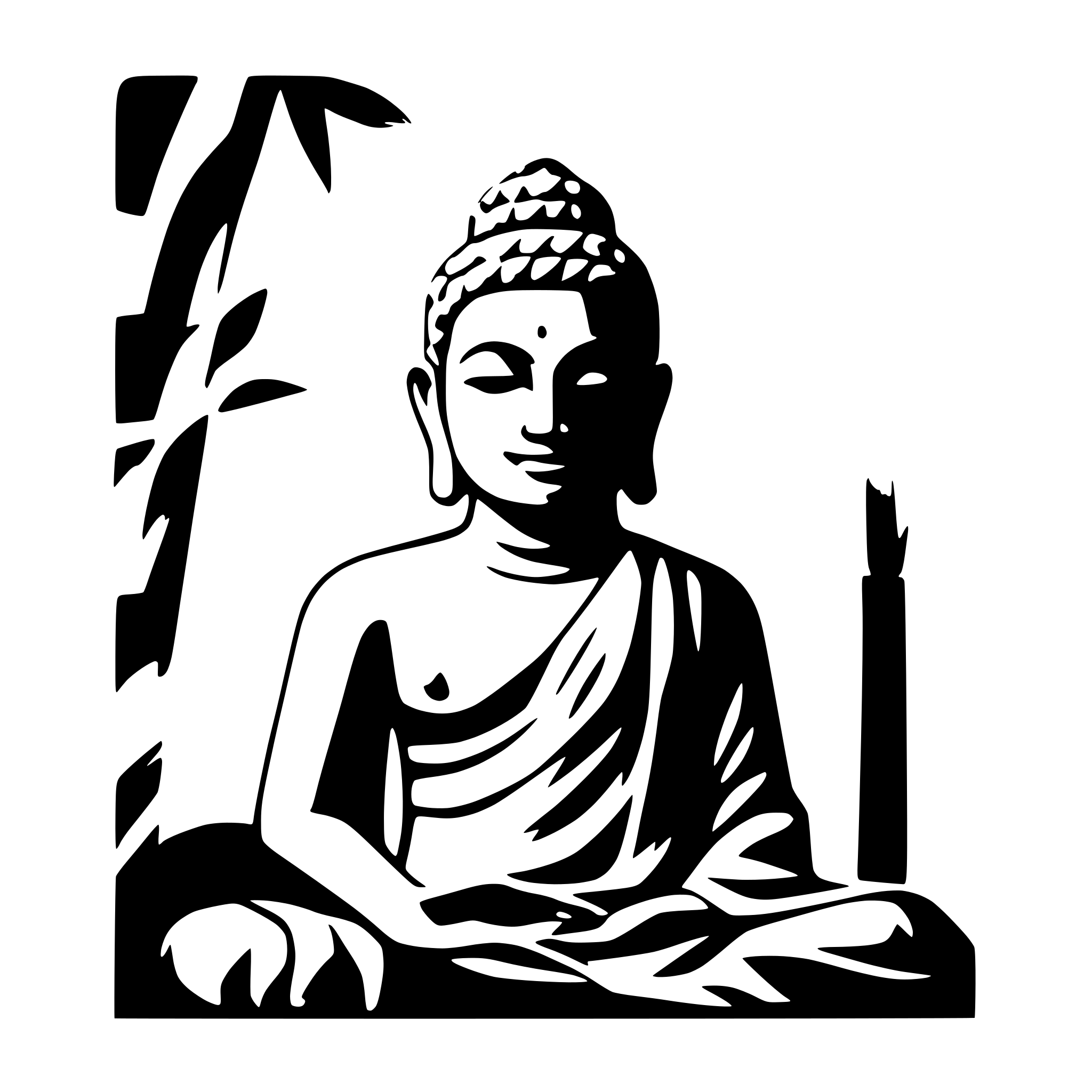AI-generated SVG of 'buddha with bamboo in the background'