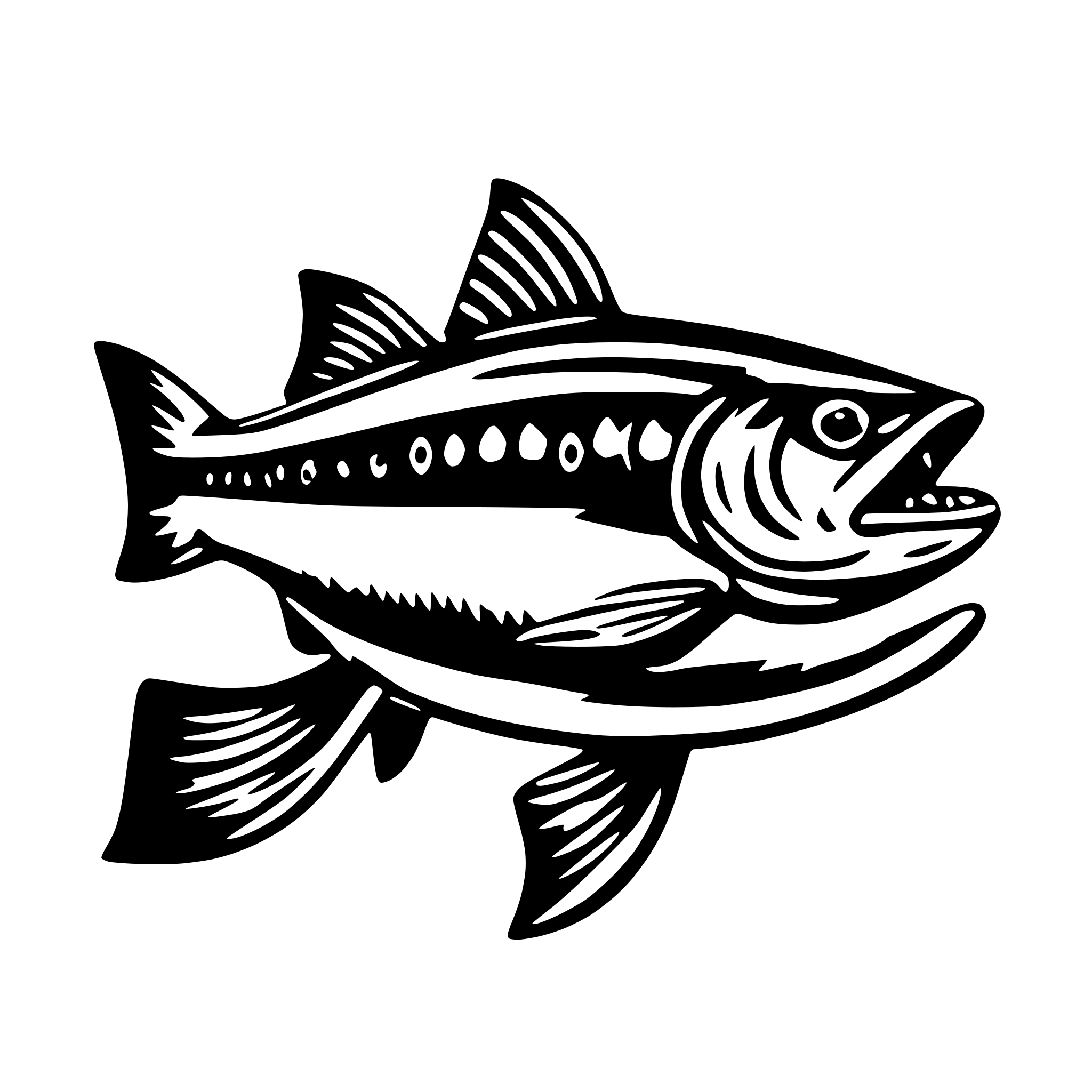 AI-generated SVG of a native salmon