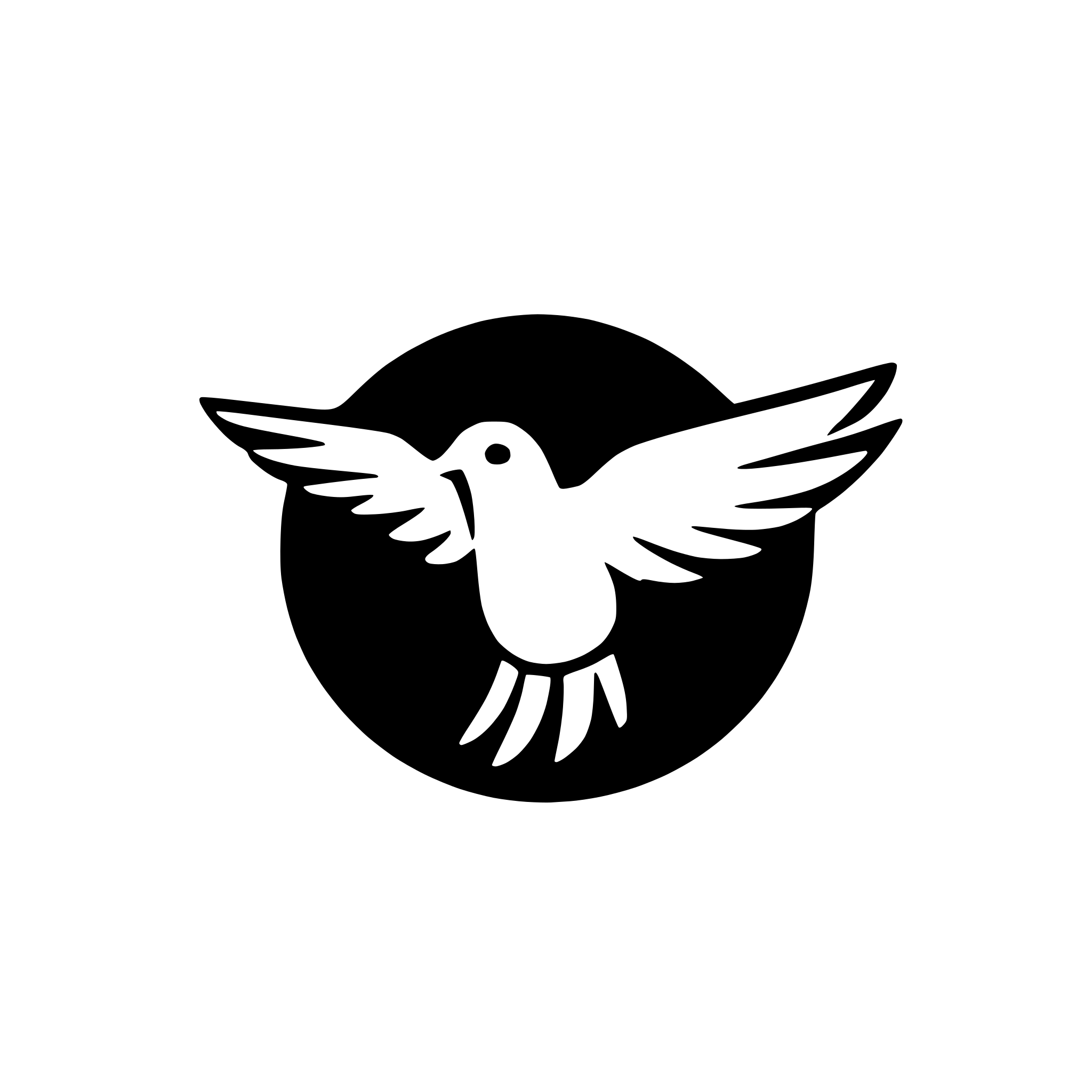 AI-generated SVG of a crow side profile wings spread simple icon