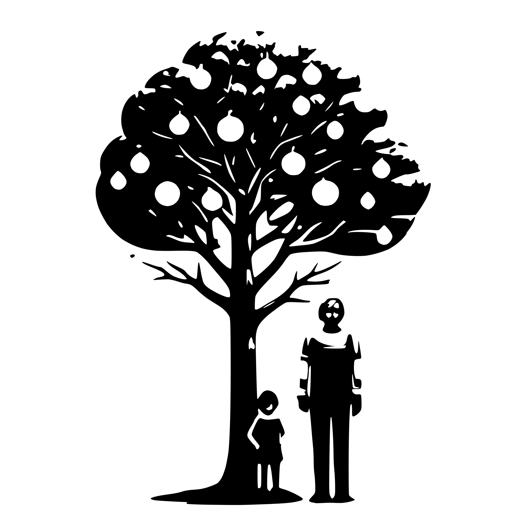 AI-generated SVG of a Create a b-tree with a father and 2 children, i want an looped animation where a yellow dot will shine twice on the father and then make its way down the tree to one of its children