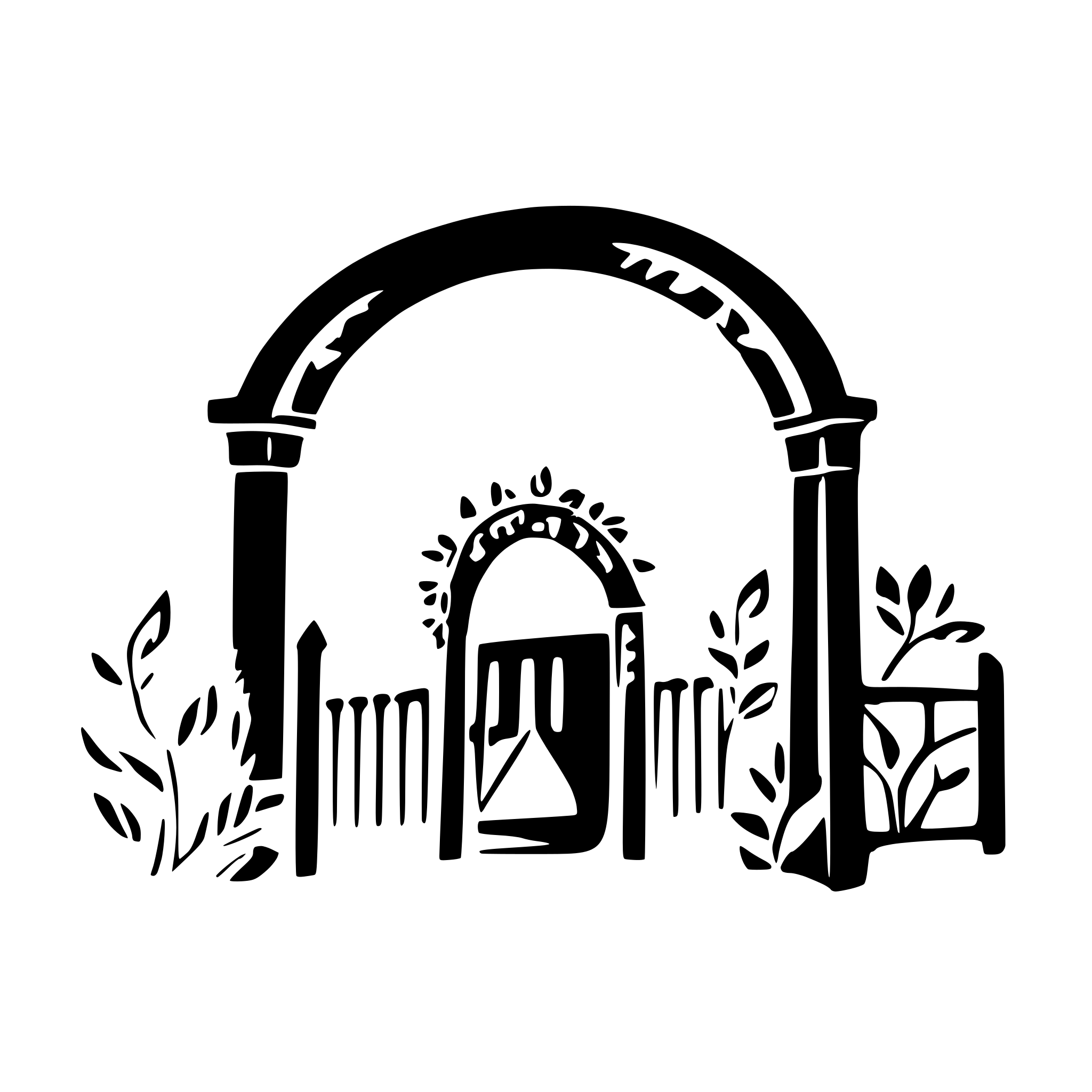 AI-generated SVG of a a romantic open gate with flower wreaths AI-generated SVG of a a romantic open gate with flower wreaths