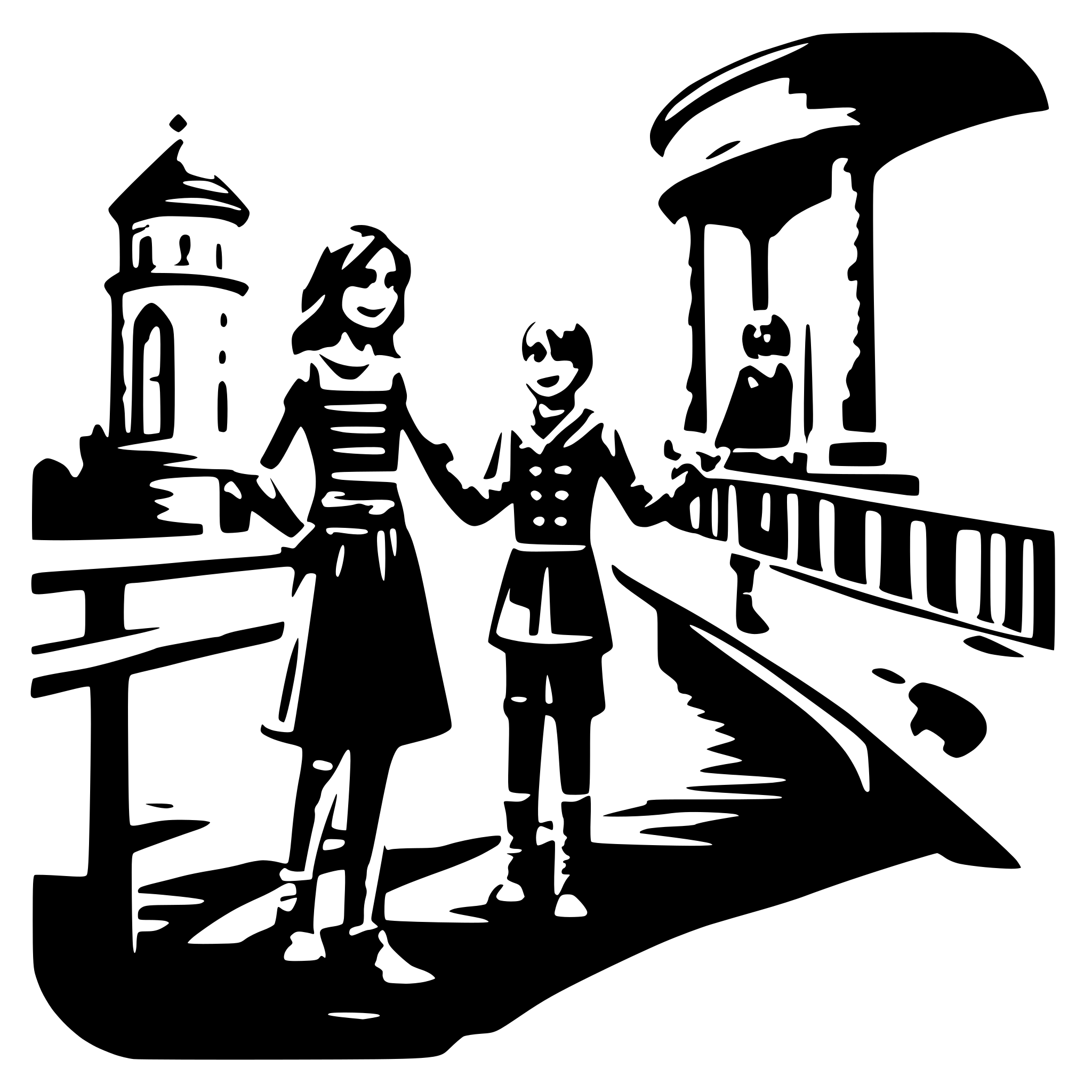 AI-generated SVG of a bridge people handshake Z