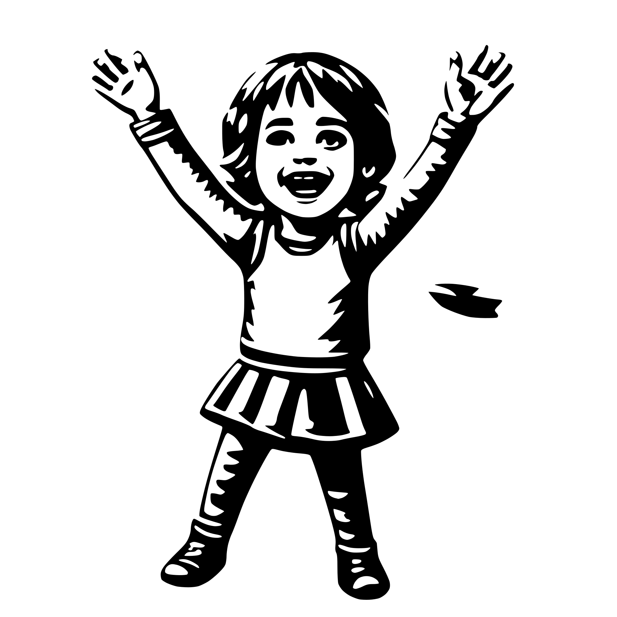 AI-generated SVG of 'child with arms open wide'