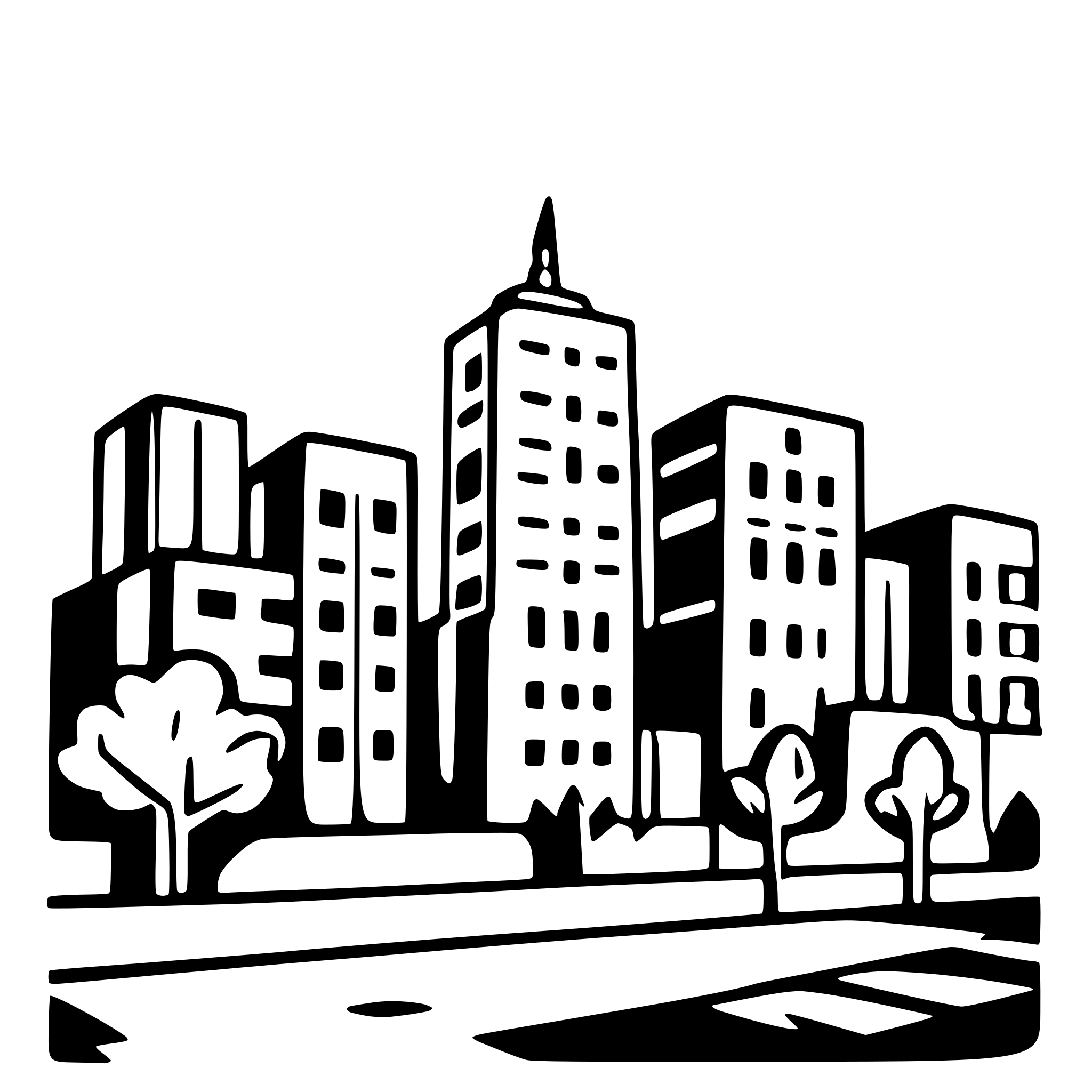 AI-generated SVG of 'Newark skyline in a minimalist line-art  vector style.'