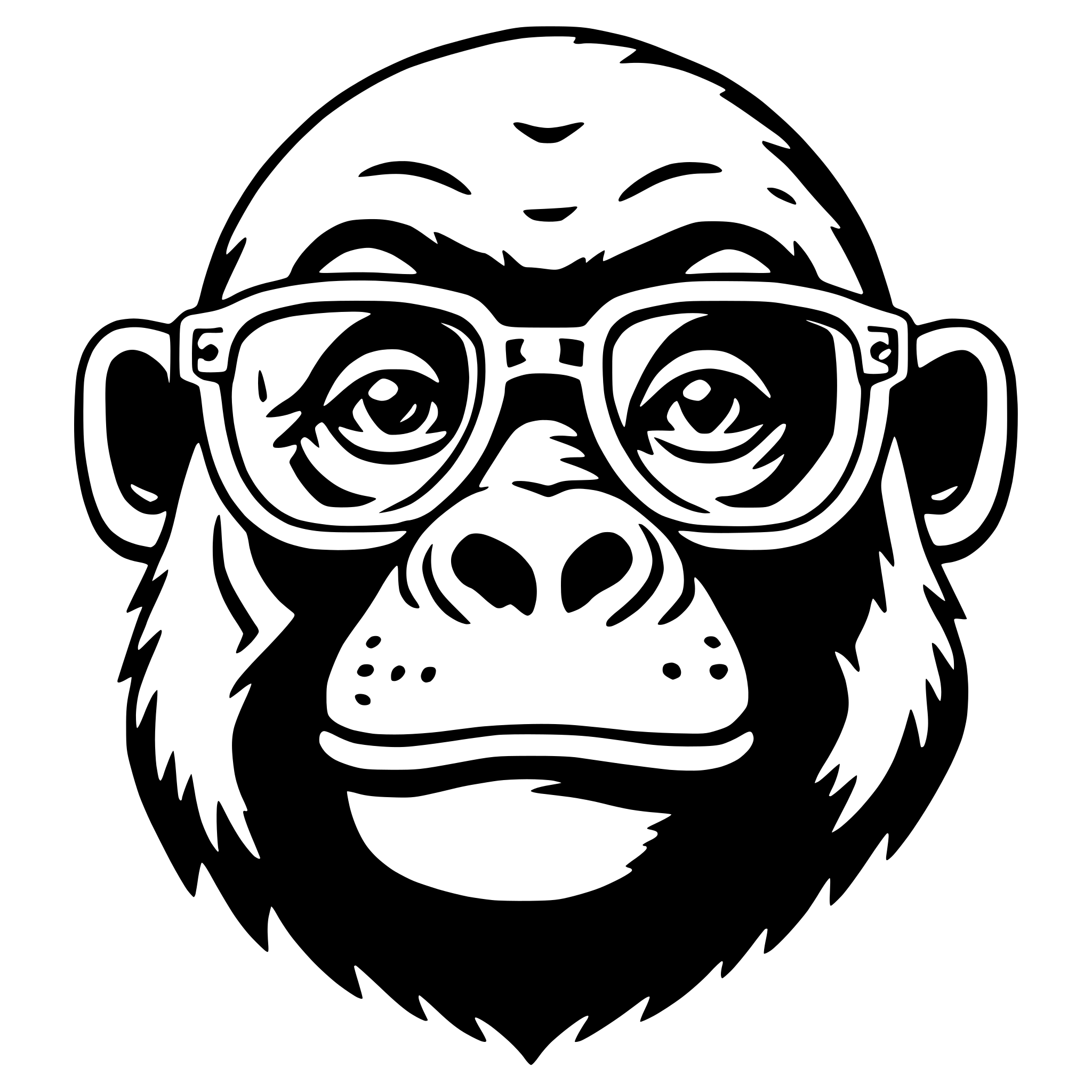 AI-generated SVG of a gorilla with glasses