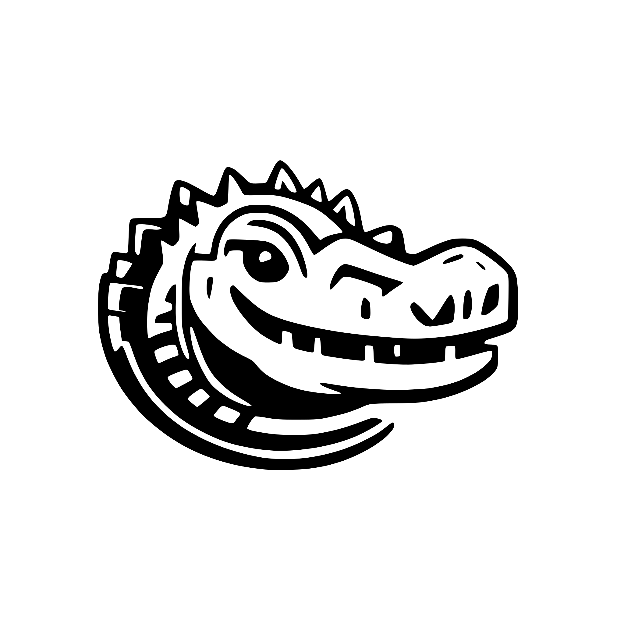 AI-generated SVG of a logo for mobile app crocodile drawn in line