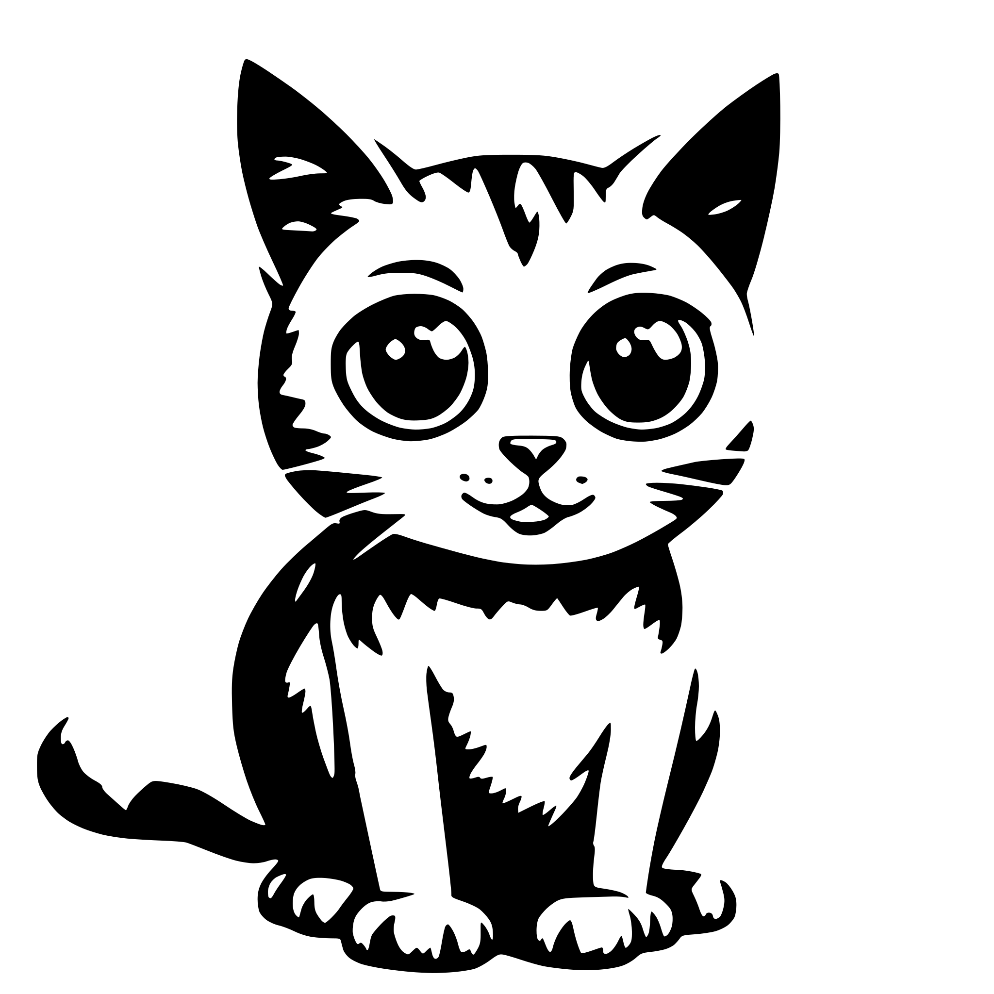 AI-generated SVG of 'a cat with huge eyes'