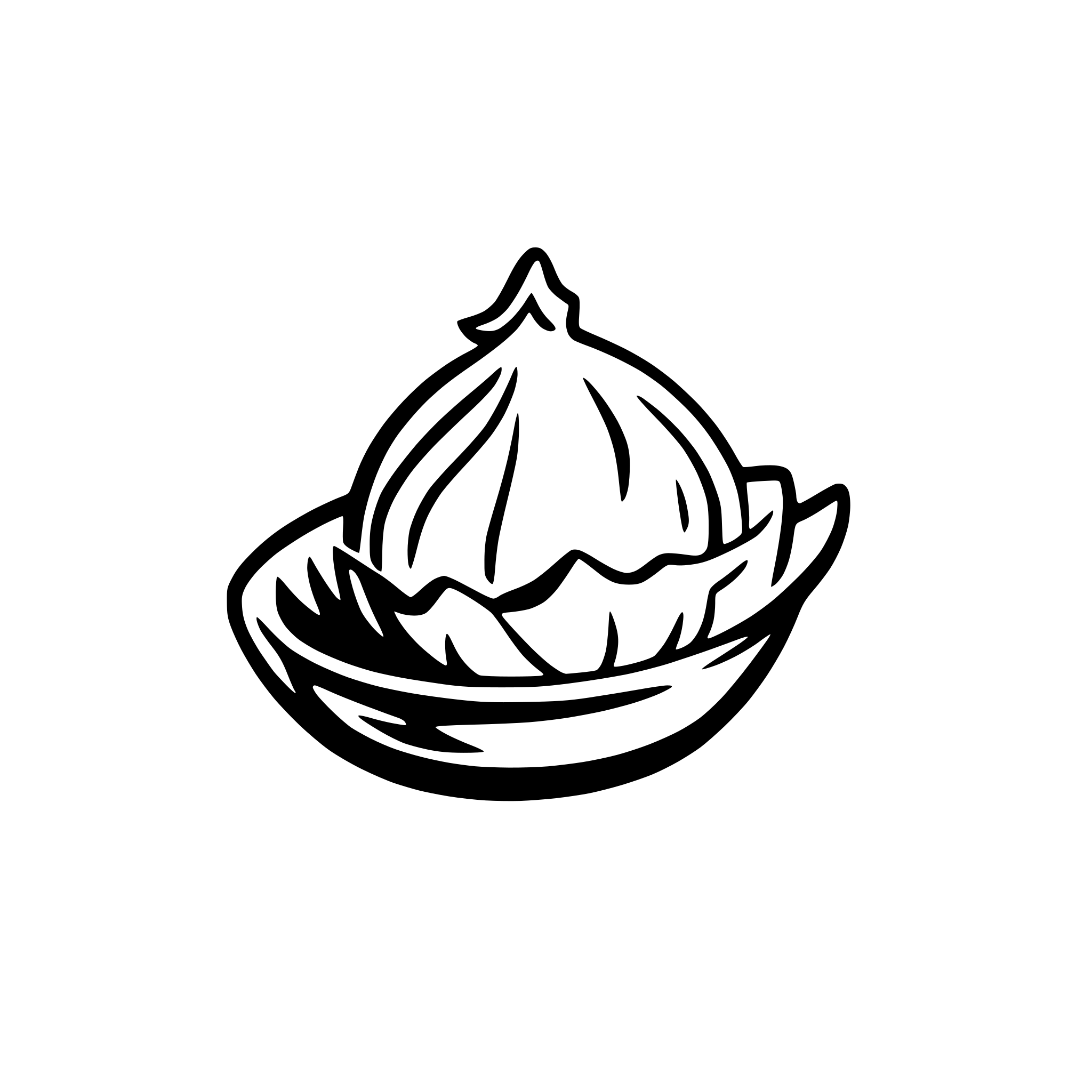 AI-generated SVG of a white dumpling logo