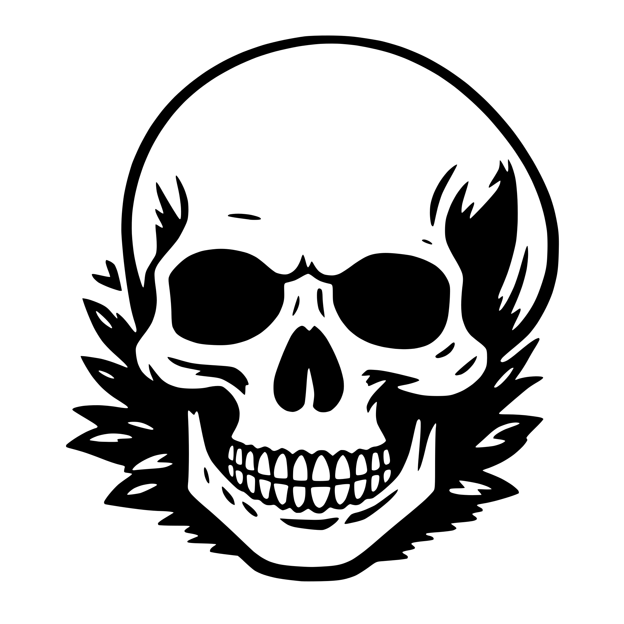 AI-generated SVG of a skull