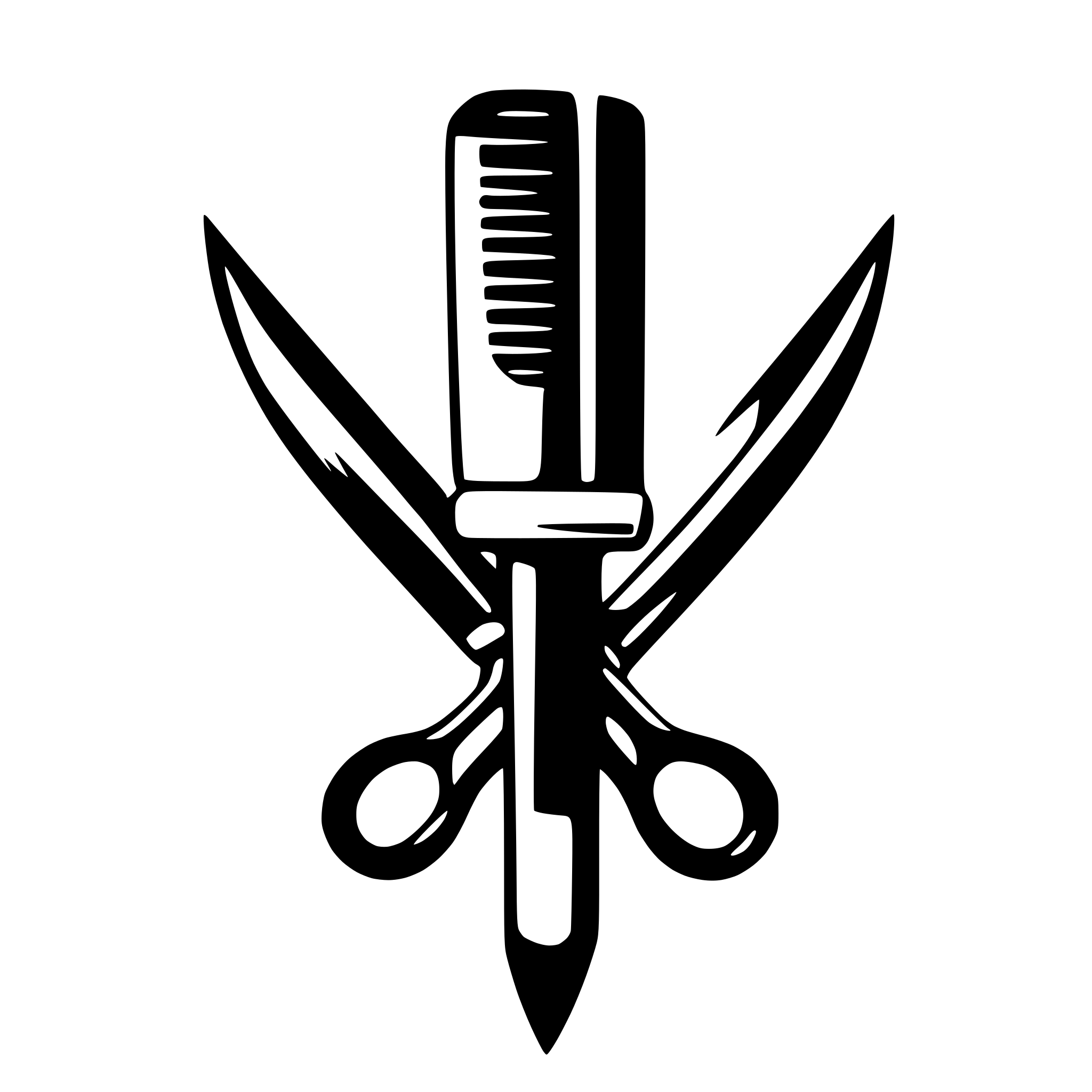 AI-generated SVG of a barbershop logo with a scissor in the middle