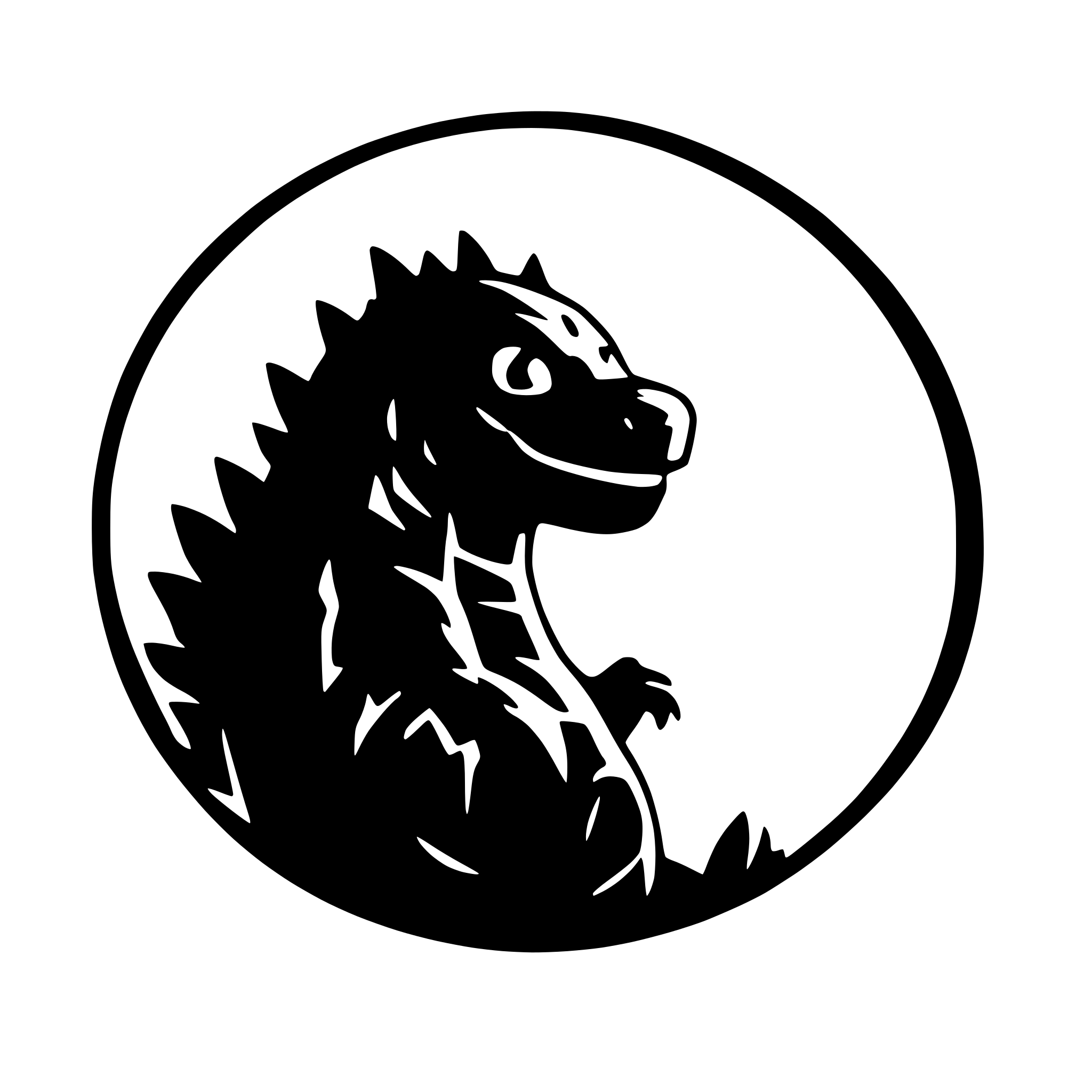 AI-generated SVG of a godzilla, bubble style