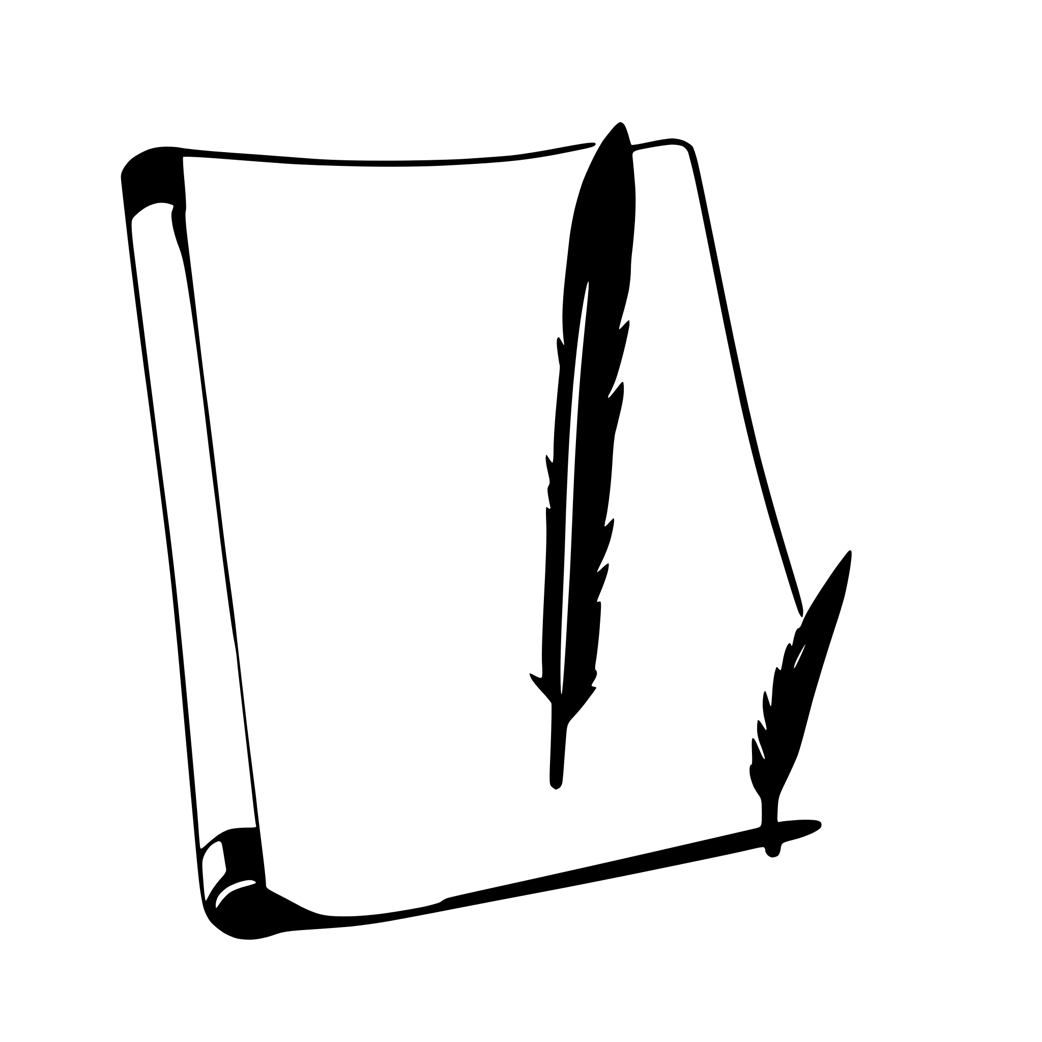 AI-generated SVG of 'quill writing on parchment'