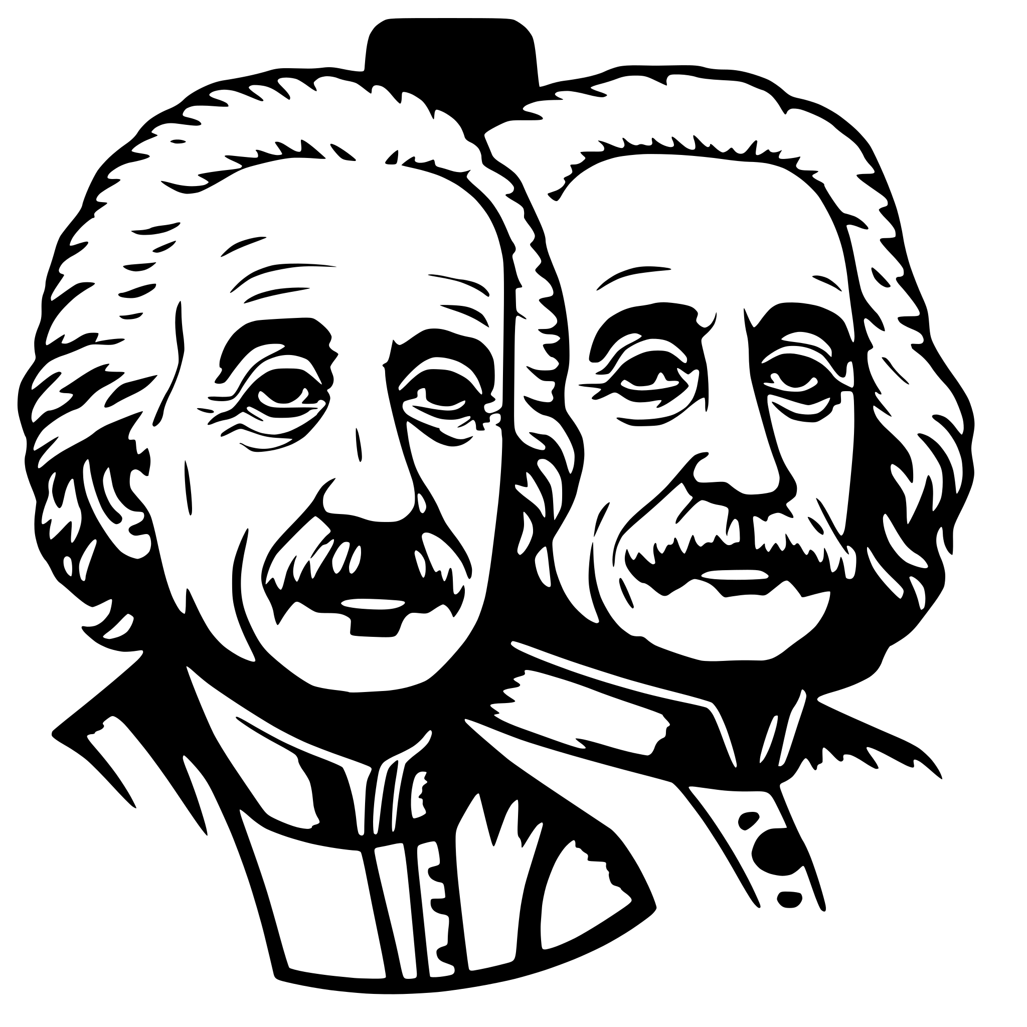 AI-generated SVG of a Albert Einstein and Galileo Galilei