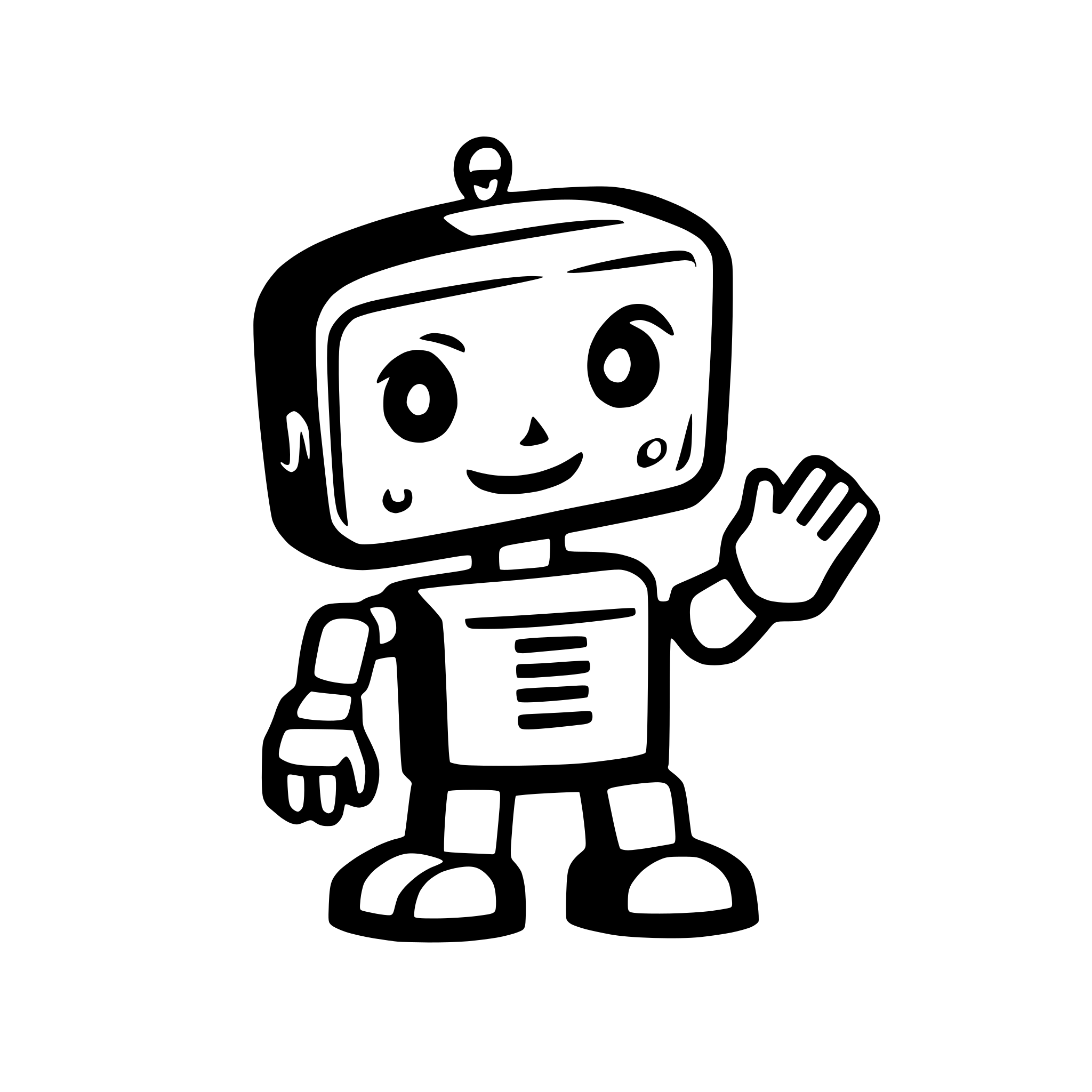 AI-generated SVG of a robot saying hi