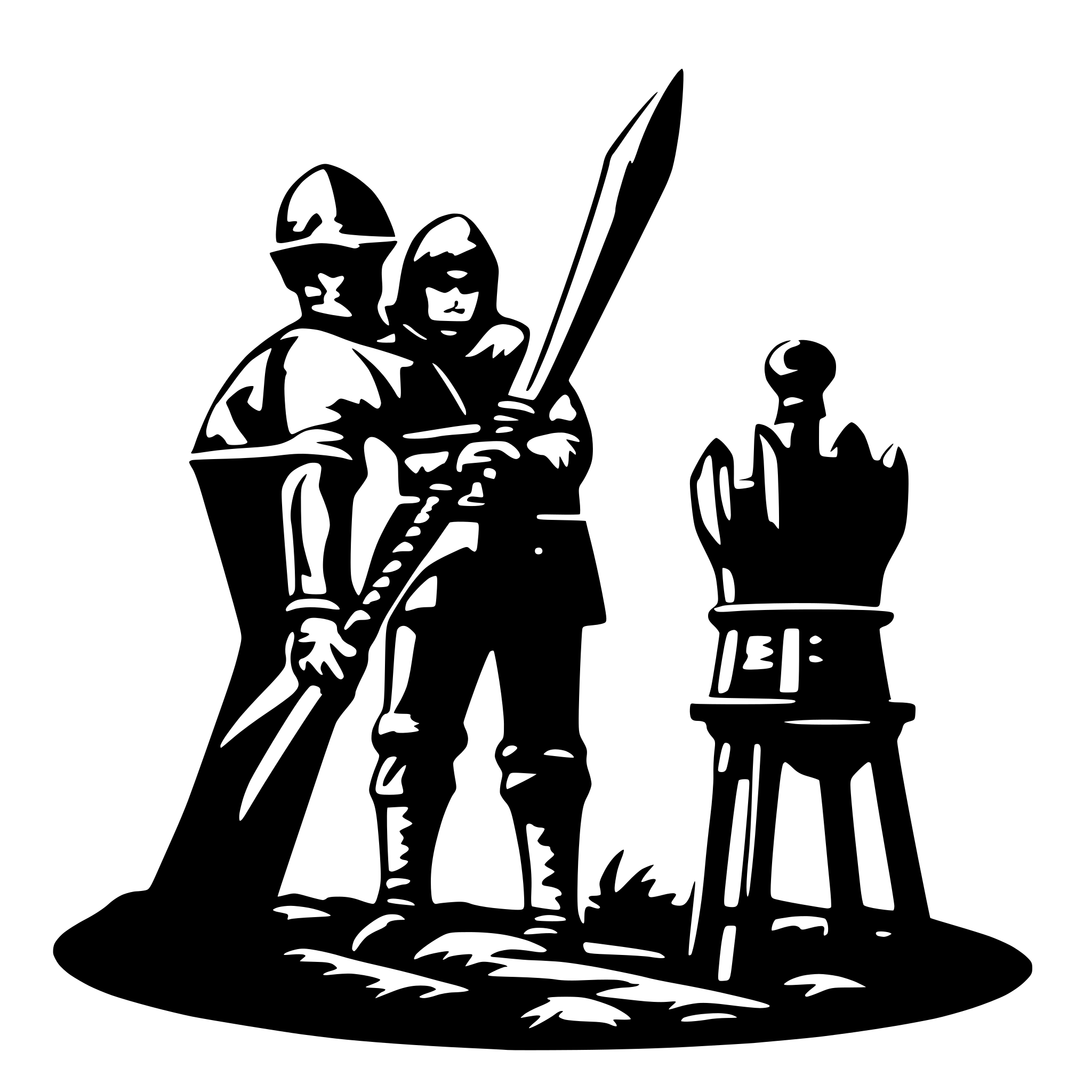 AI-generated SVG of 'Executioner pulling lever'