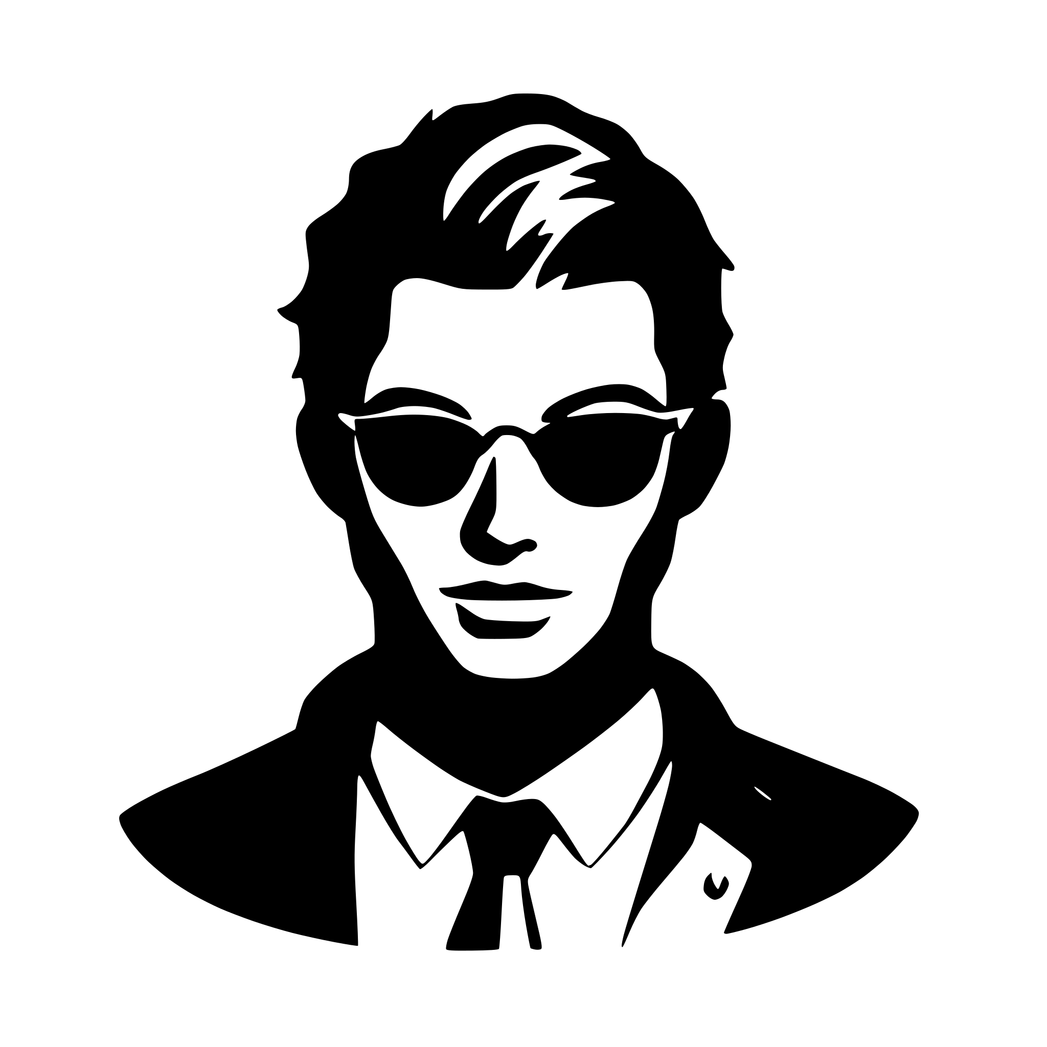 AI-generated SVG of a silhouette of a man head only