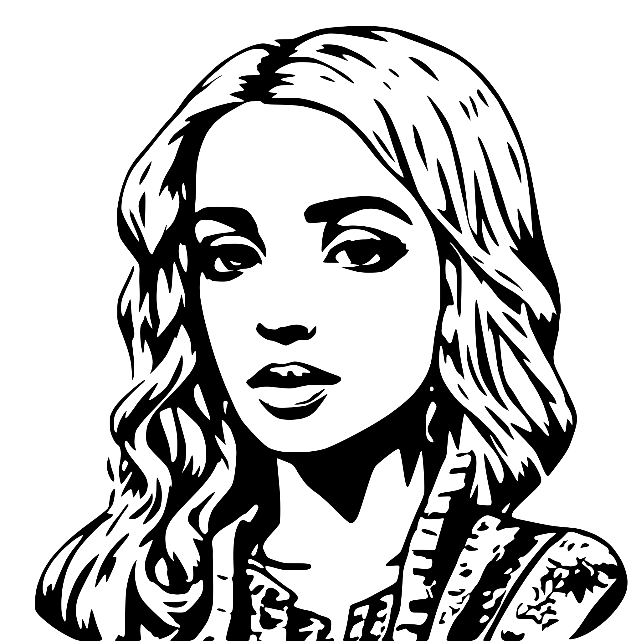 AI-generated SVG of a YOUNG BLOND GIRL METISSE EUROPEAN AND AFRICAN