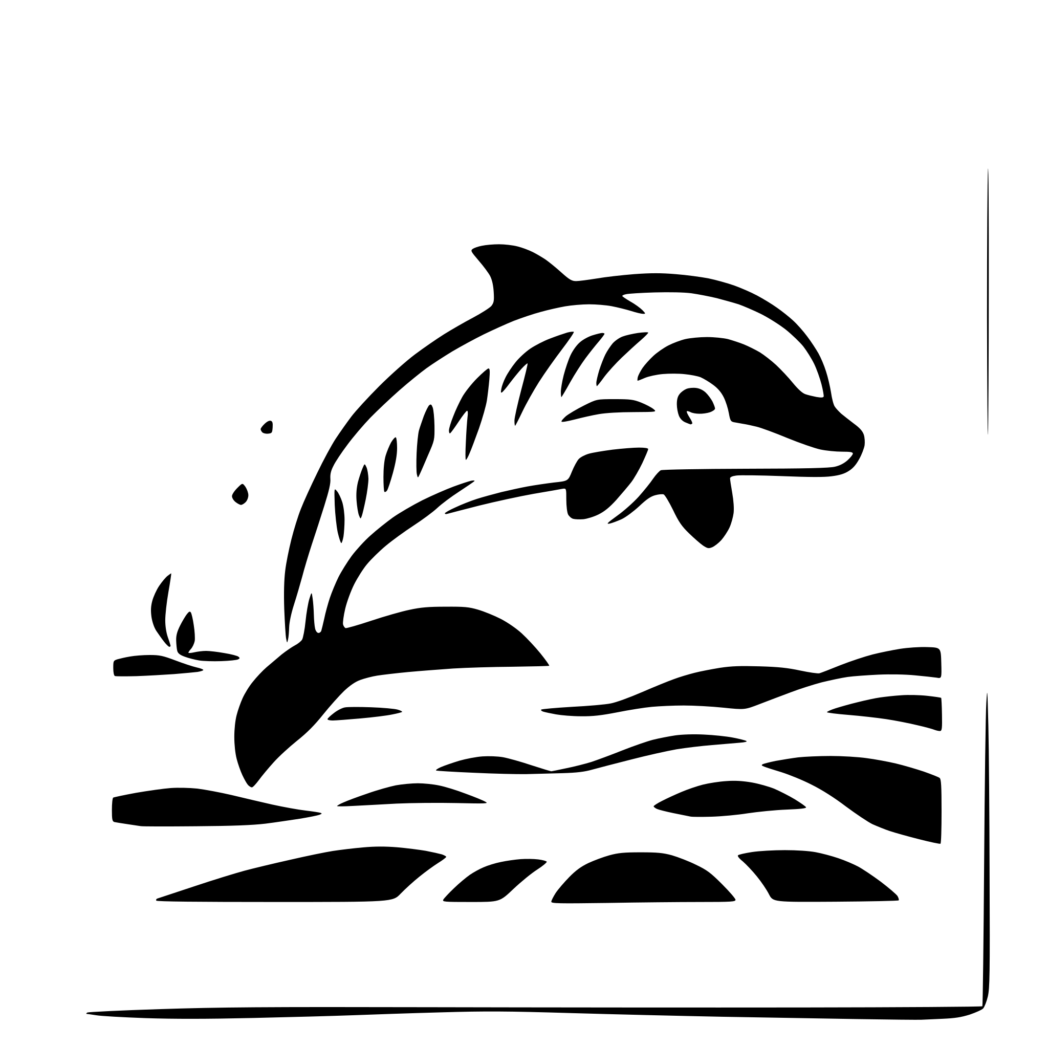 AI-generated SVG of a dolphin jumping through waves