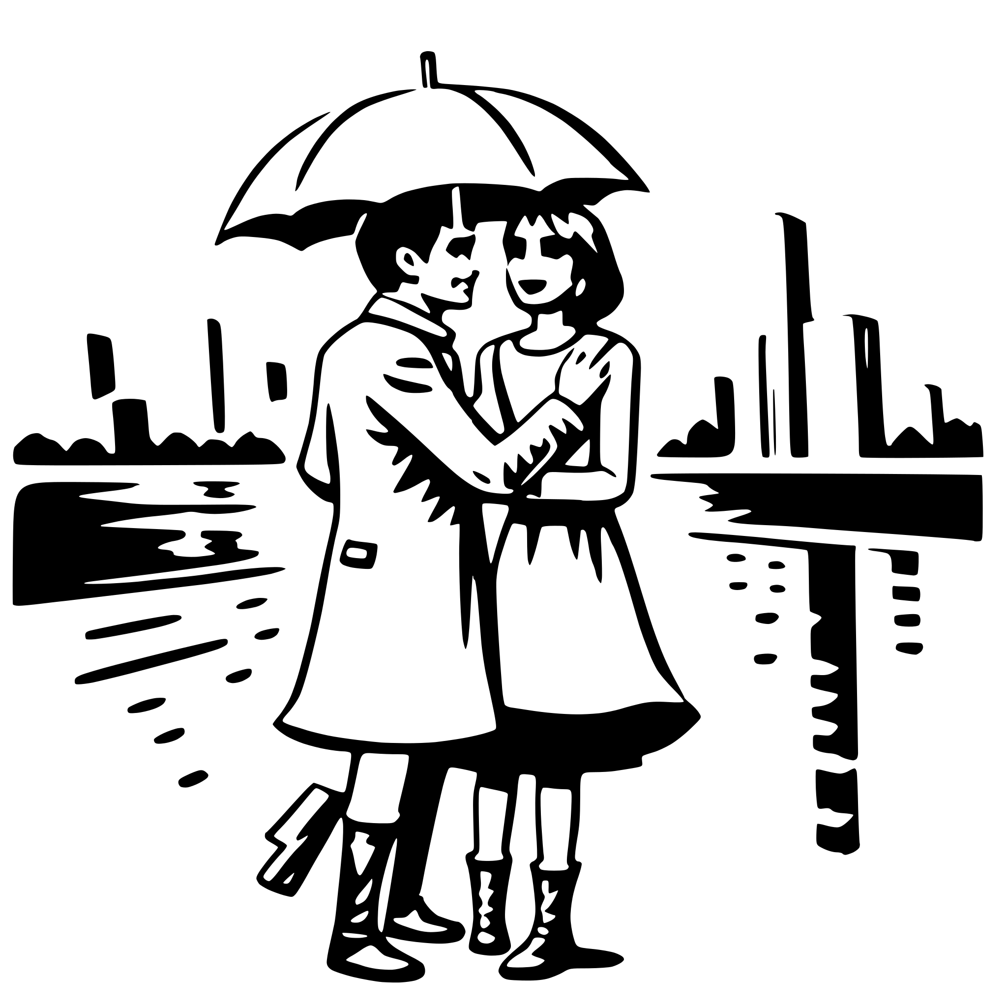 AI-generated SVG of a love in the rain