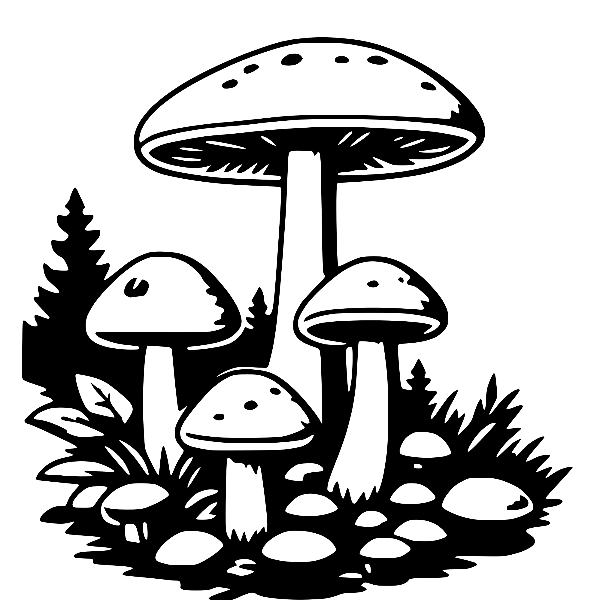 AI-generated SVG of a forest mushrooms