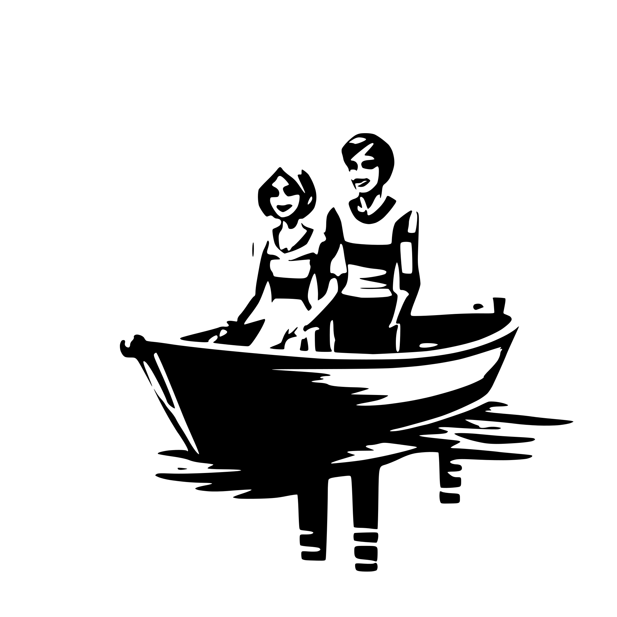 AI-generated SVG of a couple in a boat