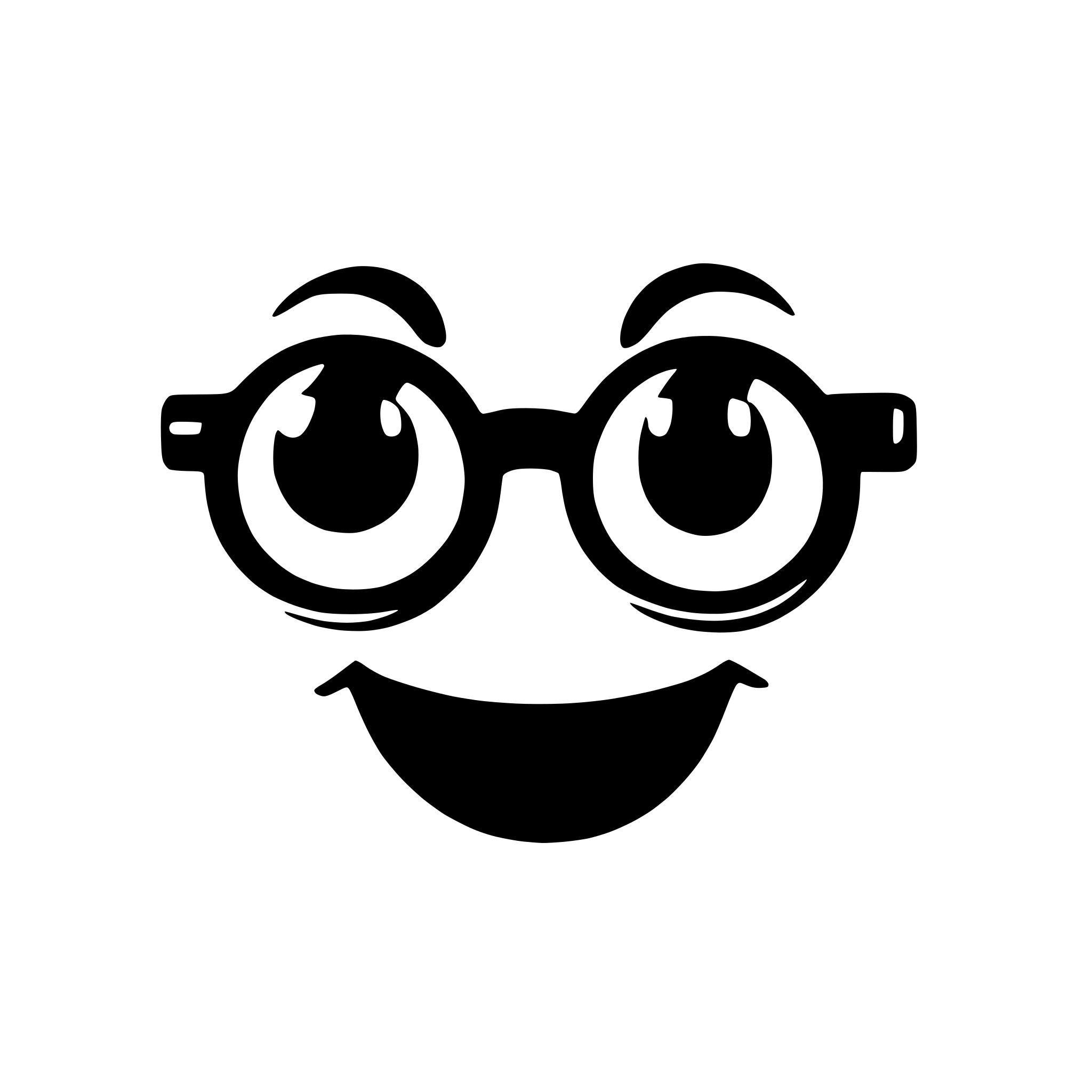 AI-generated SVG of a smiley face with glasses and winking eyes