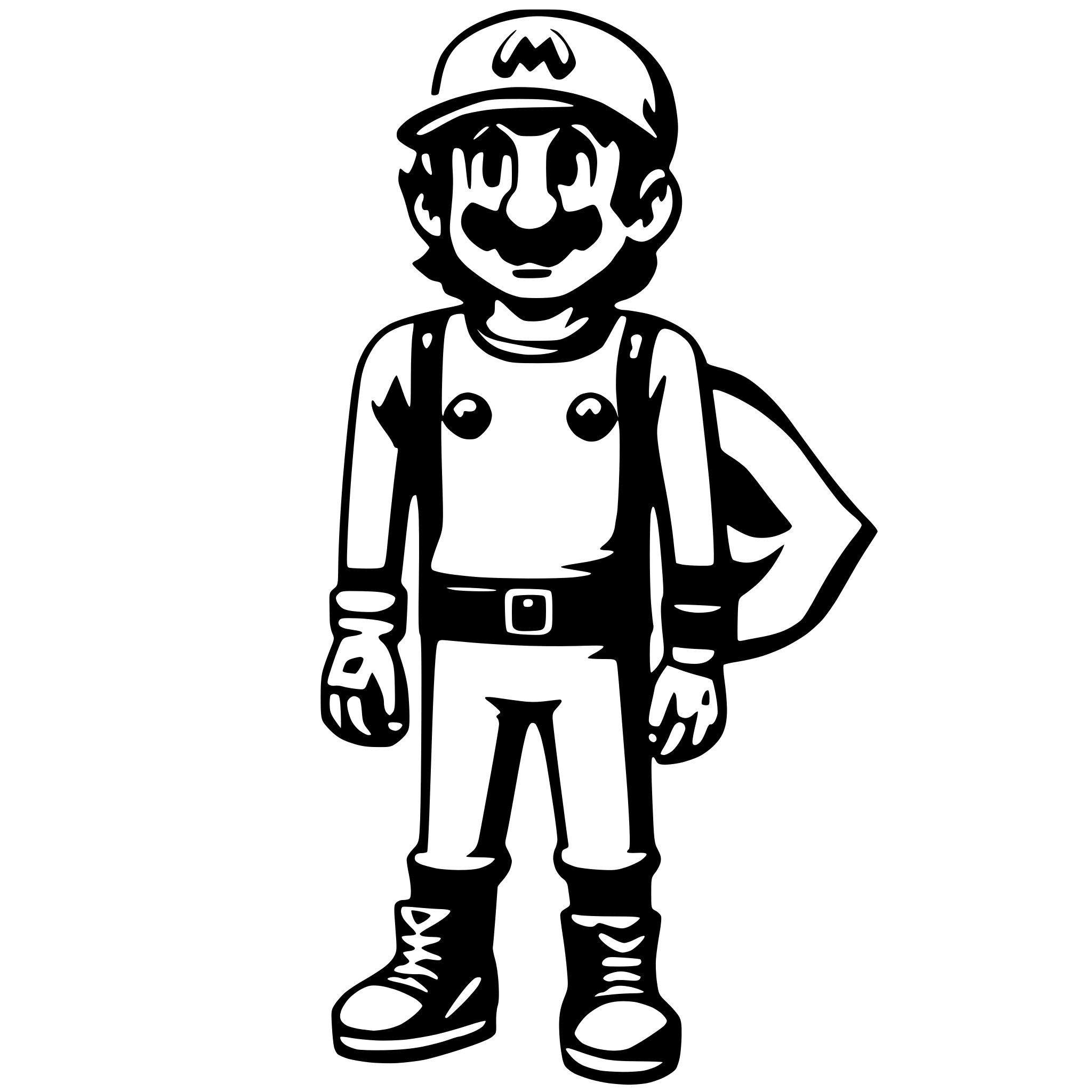 AI-generated SVG of 'mario with nike clothes'