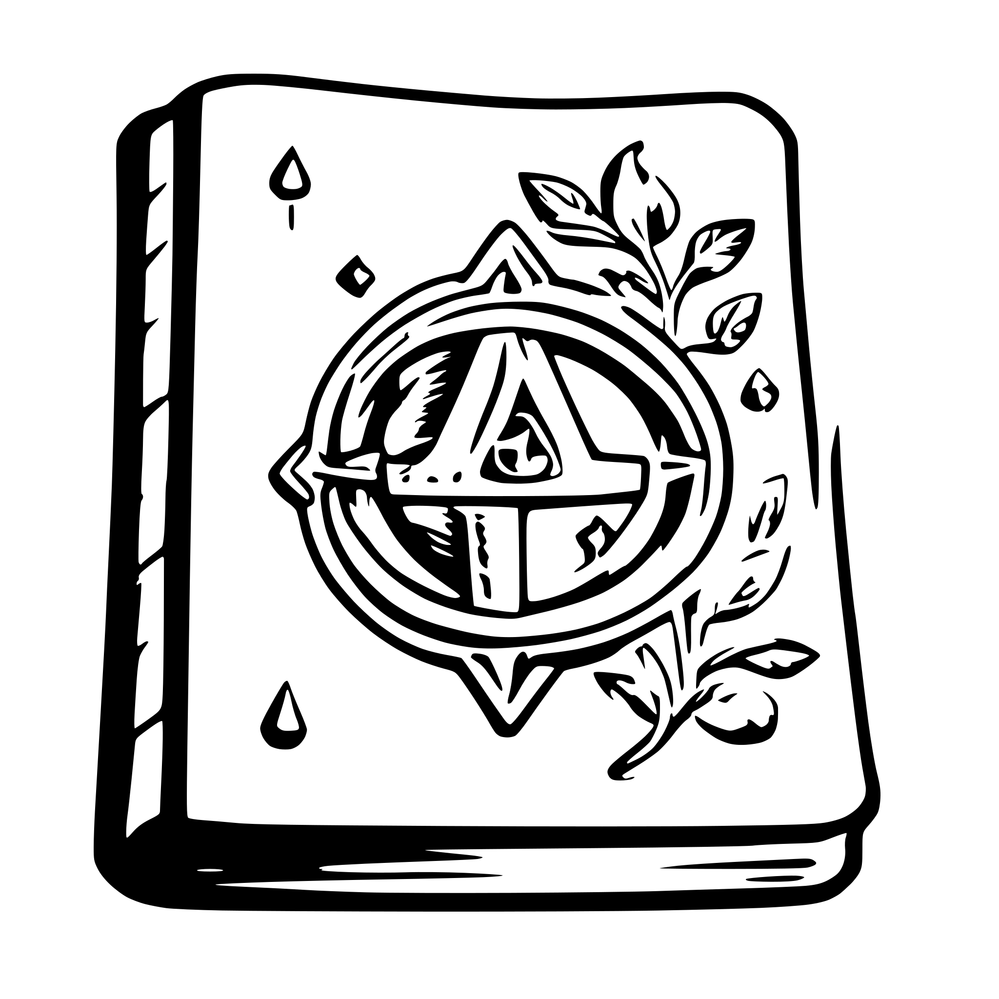 AI-generated SVG of a medieval alchemy book
