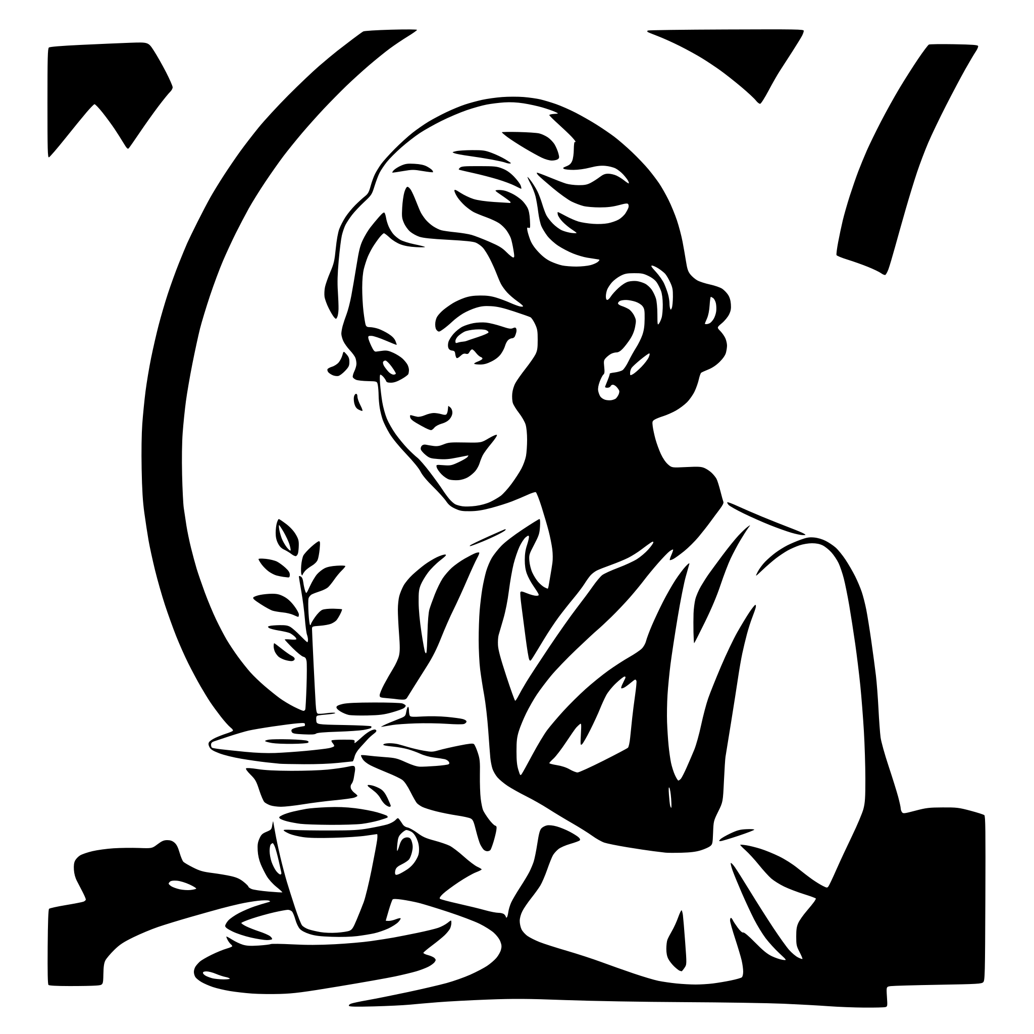 AI-generated SVG of 'grandma drinking coffee'