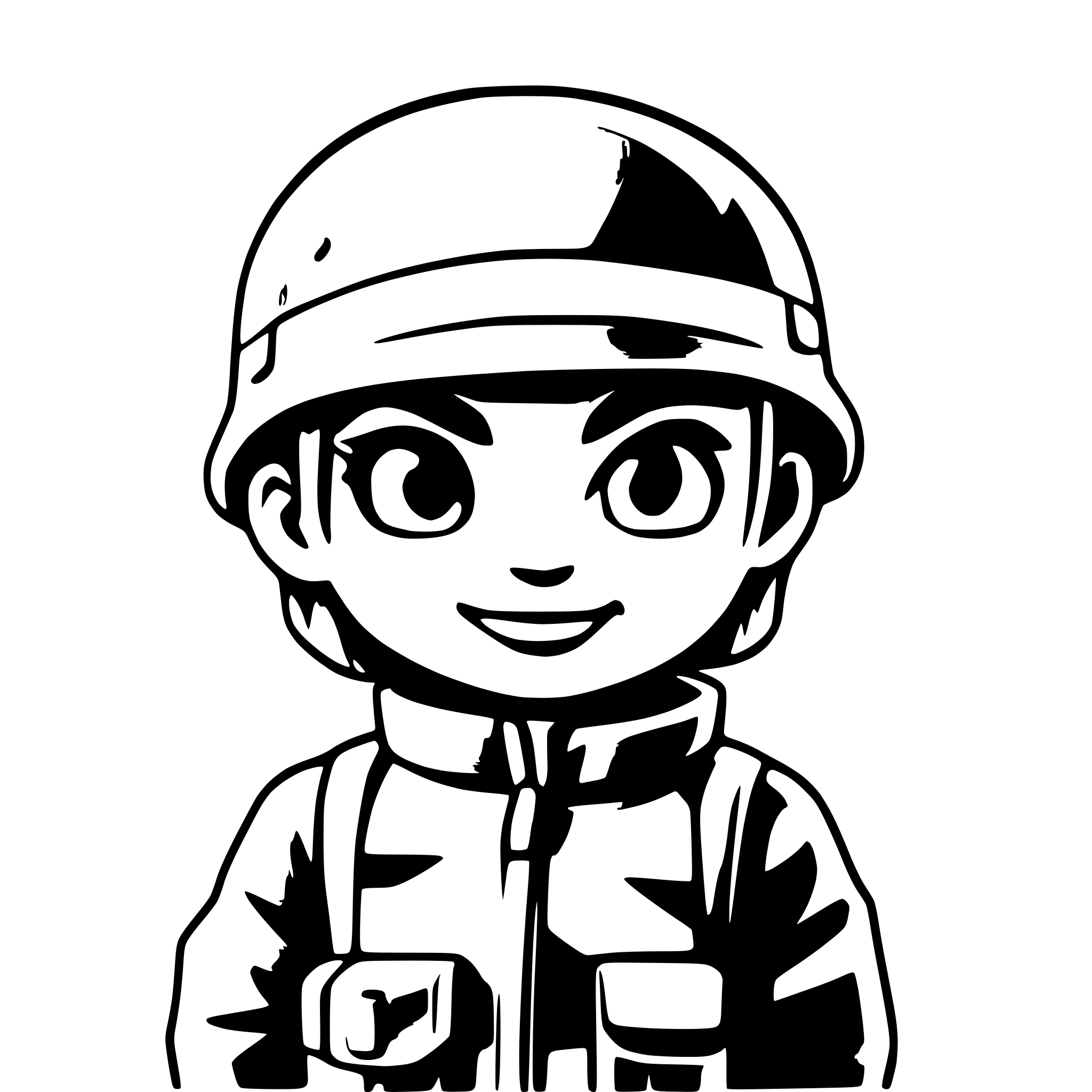 AI-generated SVG of 'modern soldier memoji'