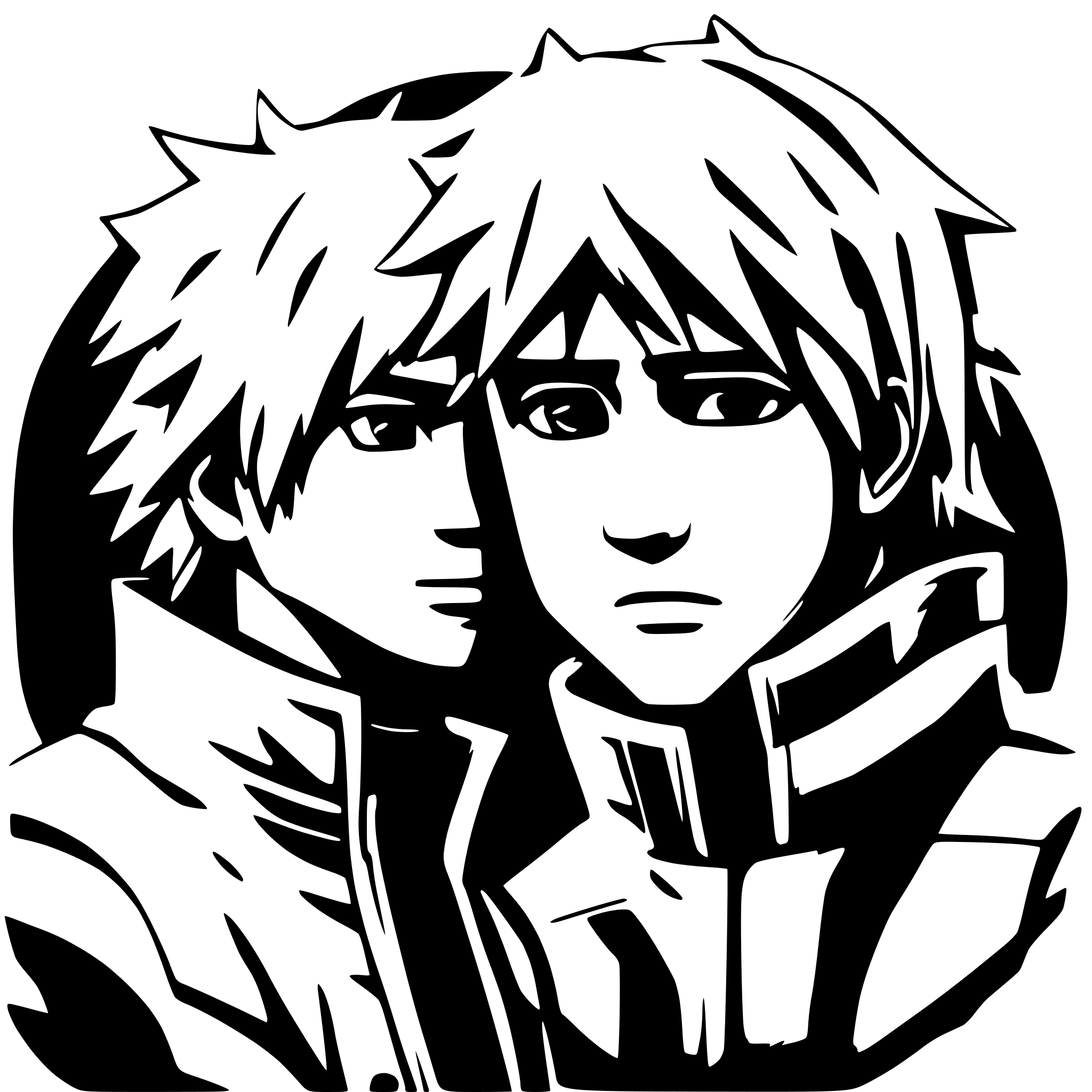 AI-generated SVG of a naruto and kakashi hatake comic style