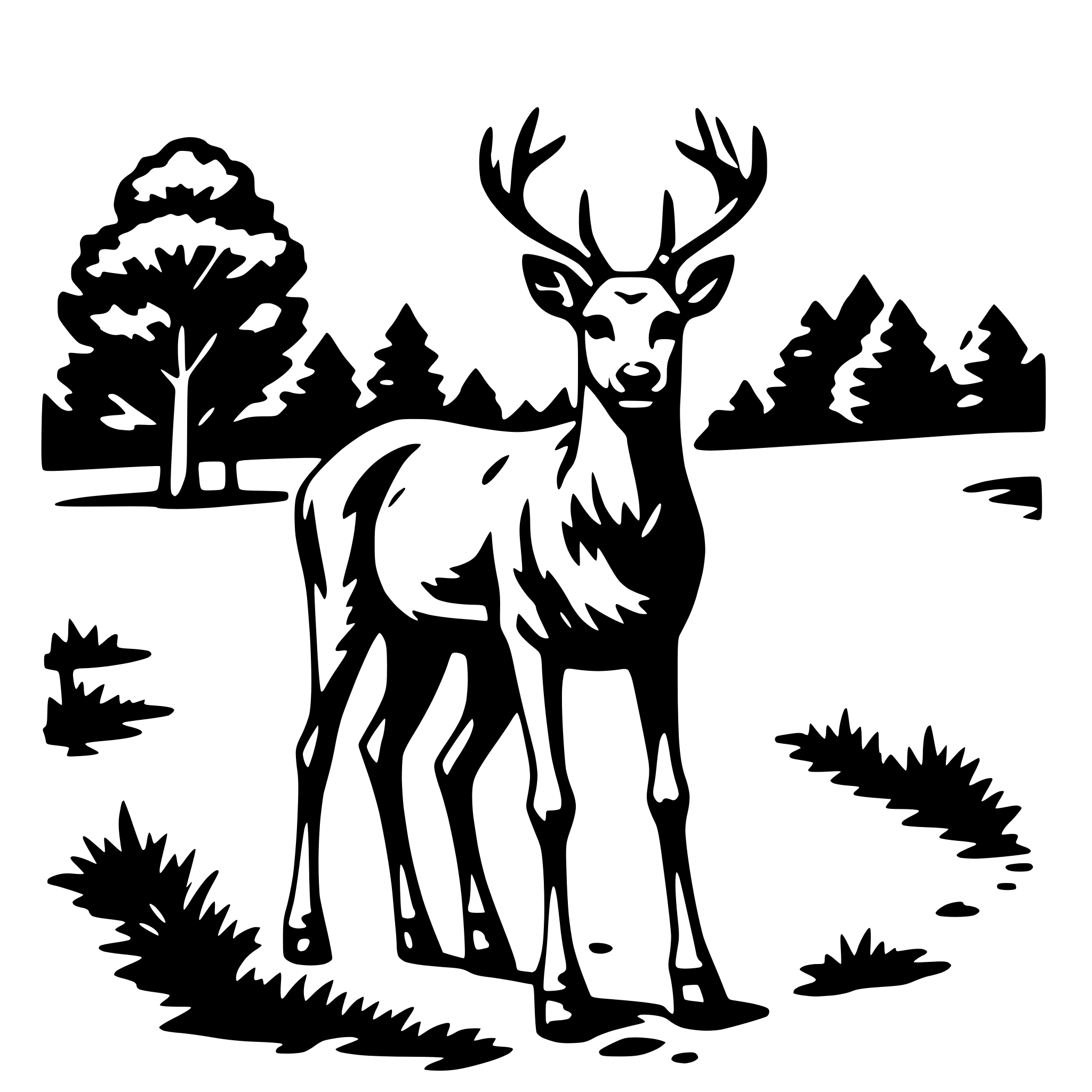 AI-generated SVG of a deer in clearing