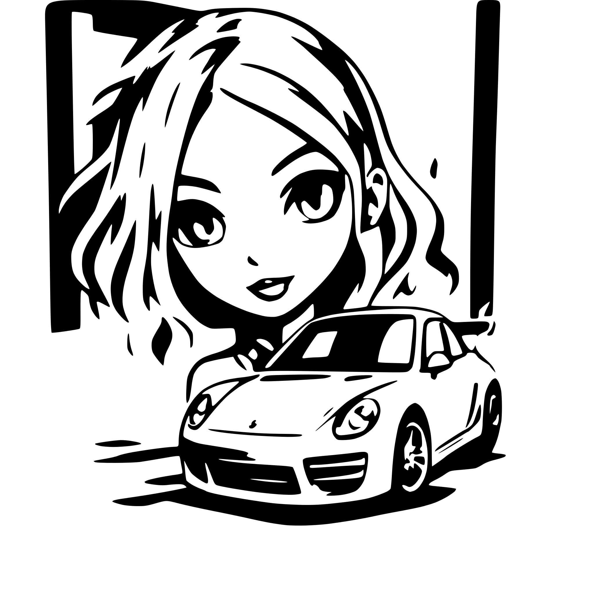 AI-generated SVG of a porche burning out
