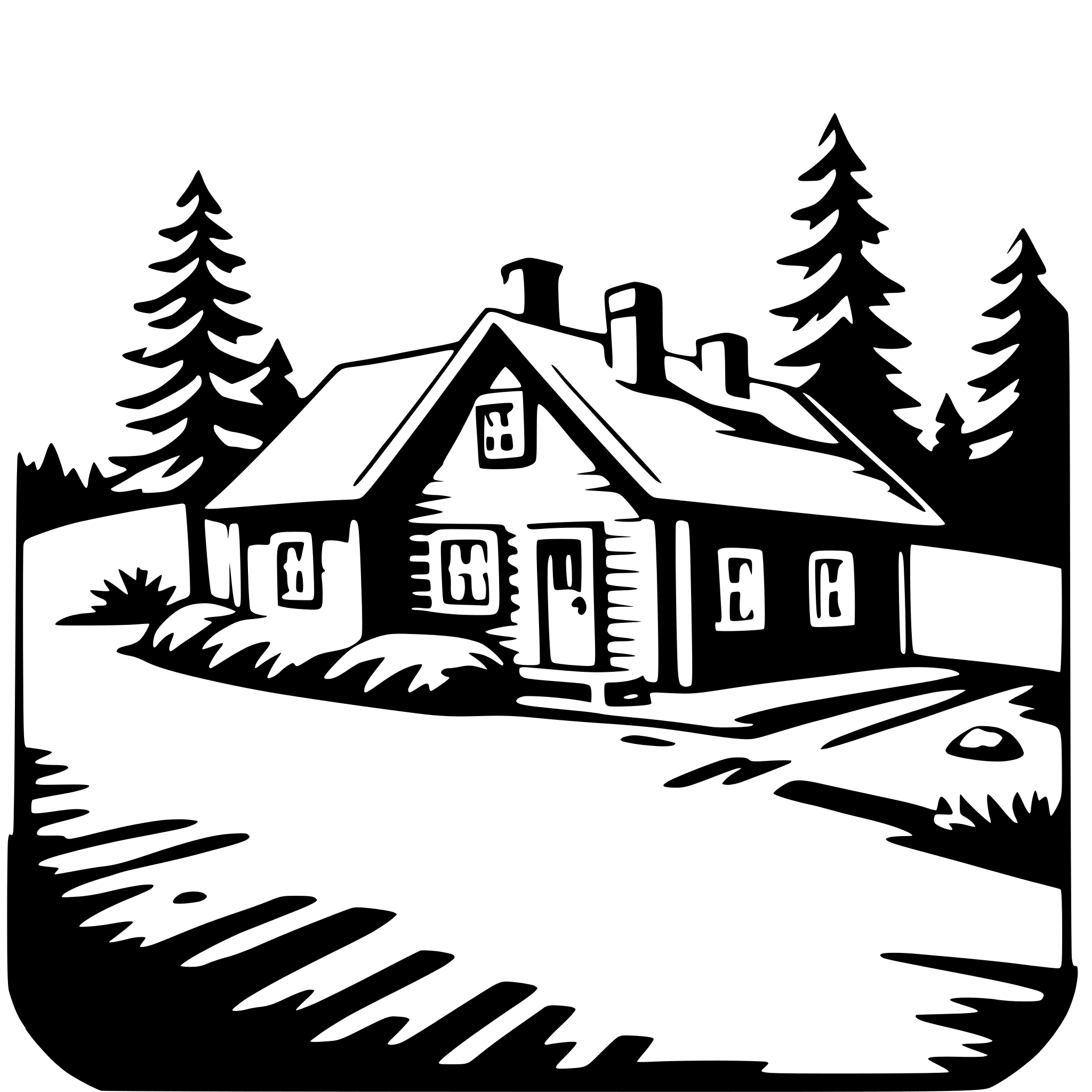 AI-generated SVG of 'mountain cabin escape'