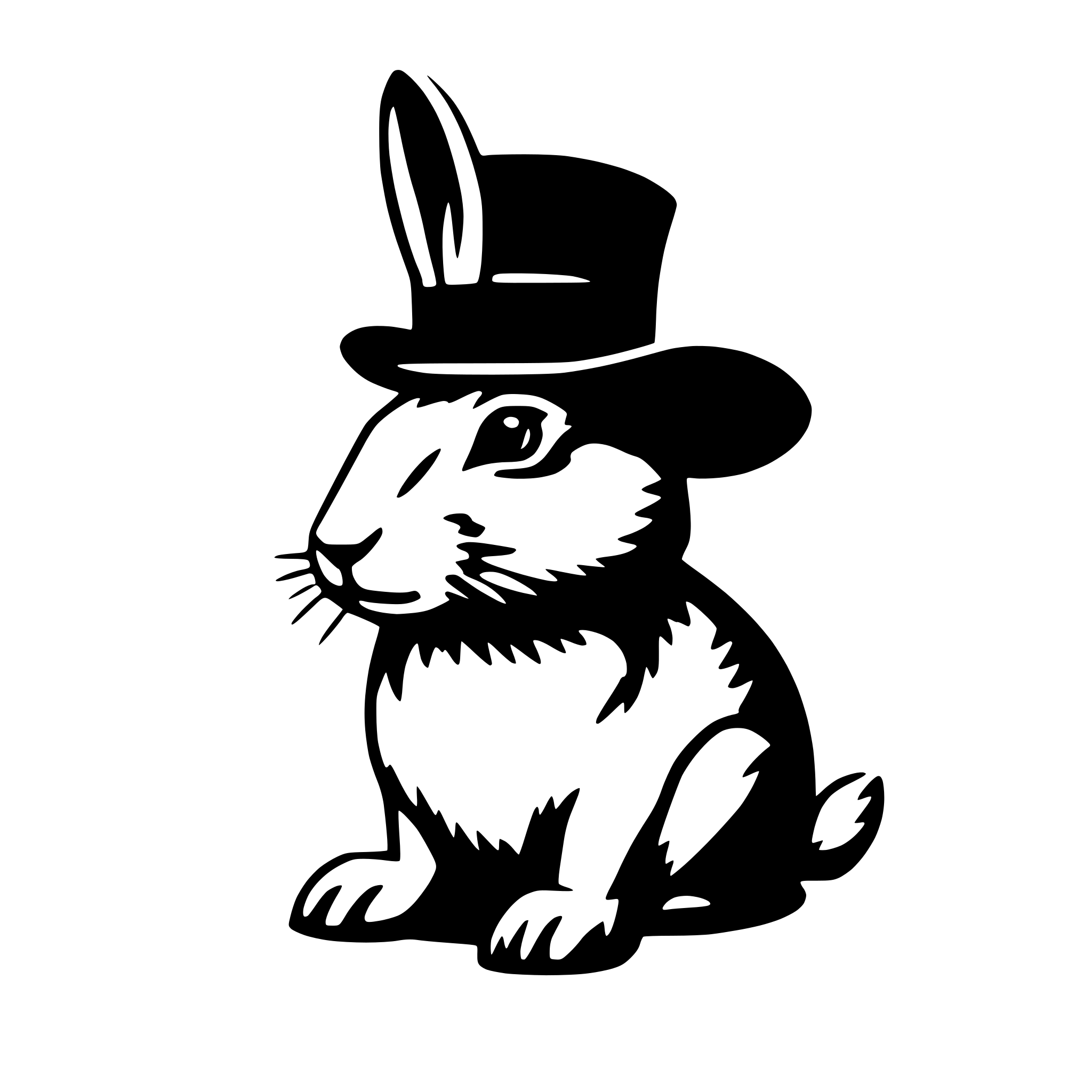 AI-generated SVG of 'rabbit in hat'