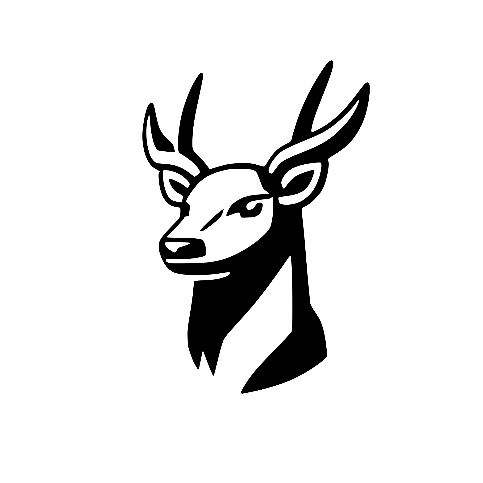 AI-generated SVG of a bearded deer with big antlers
