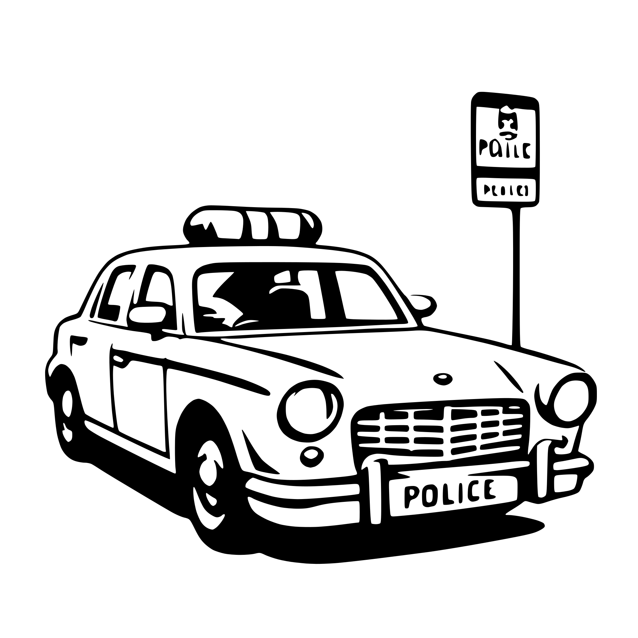 AI-generated SVG of 'Police lettering on the car'
