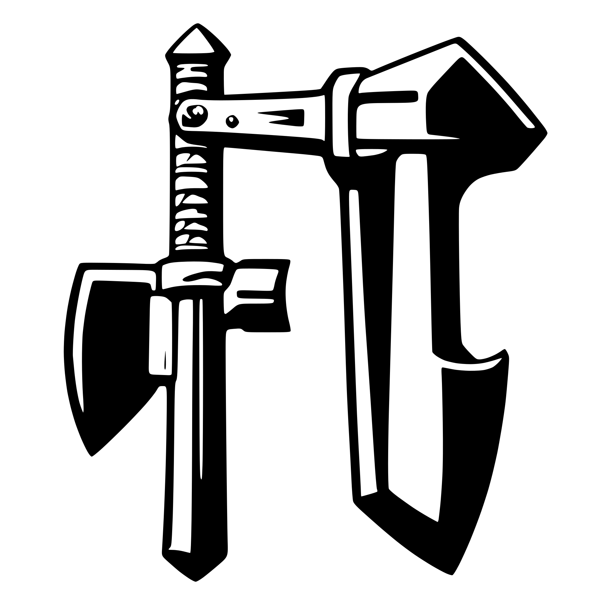AI-generated SVG of 'Warhammers as (symbolic) weapons'