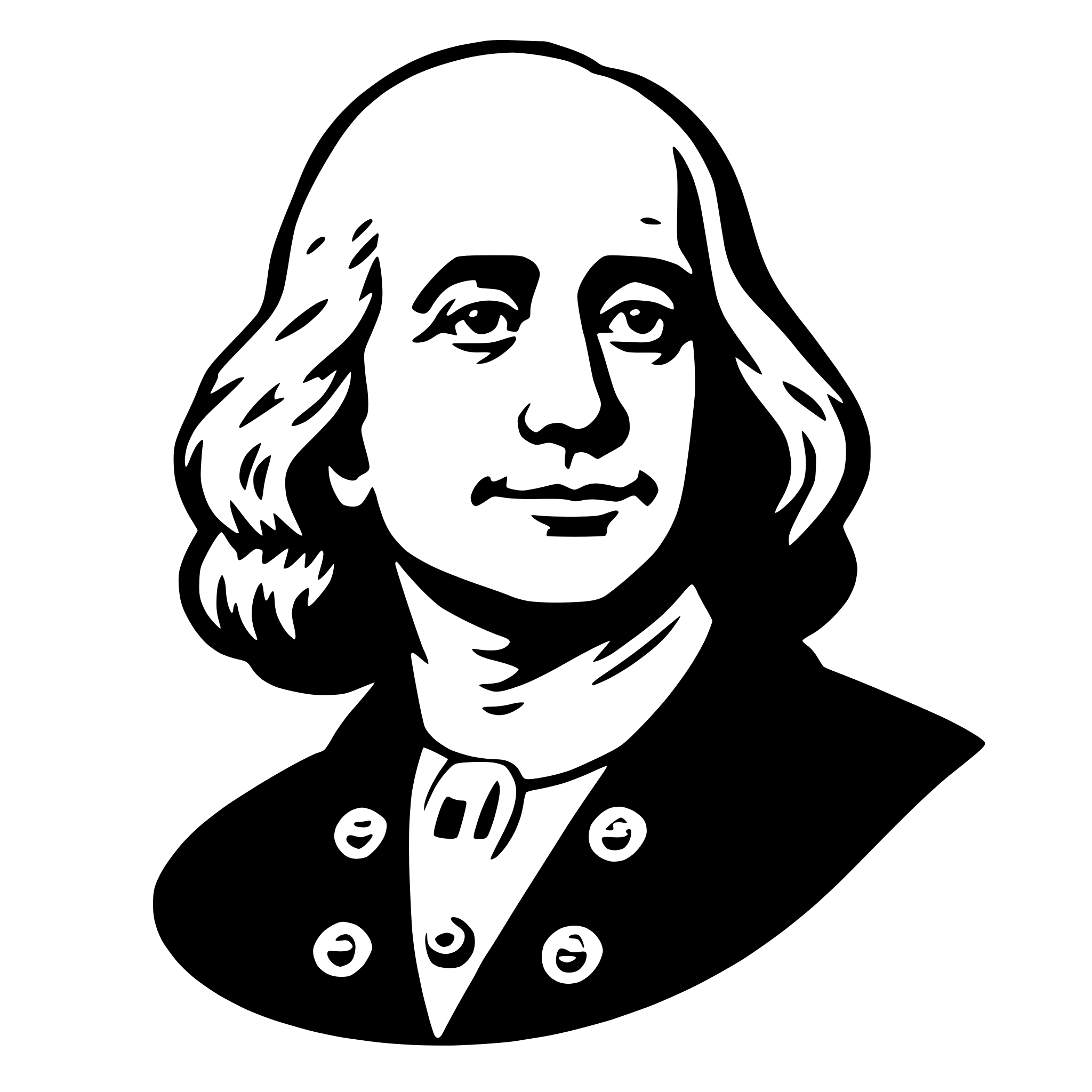 AI-generated SVG of a benjamin franklin