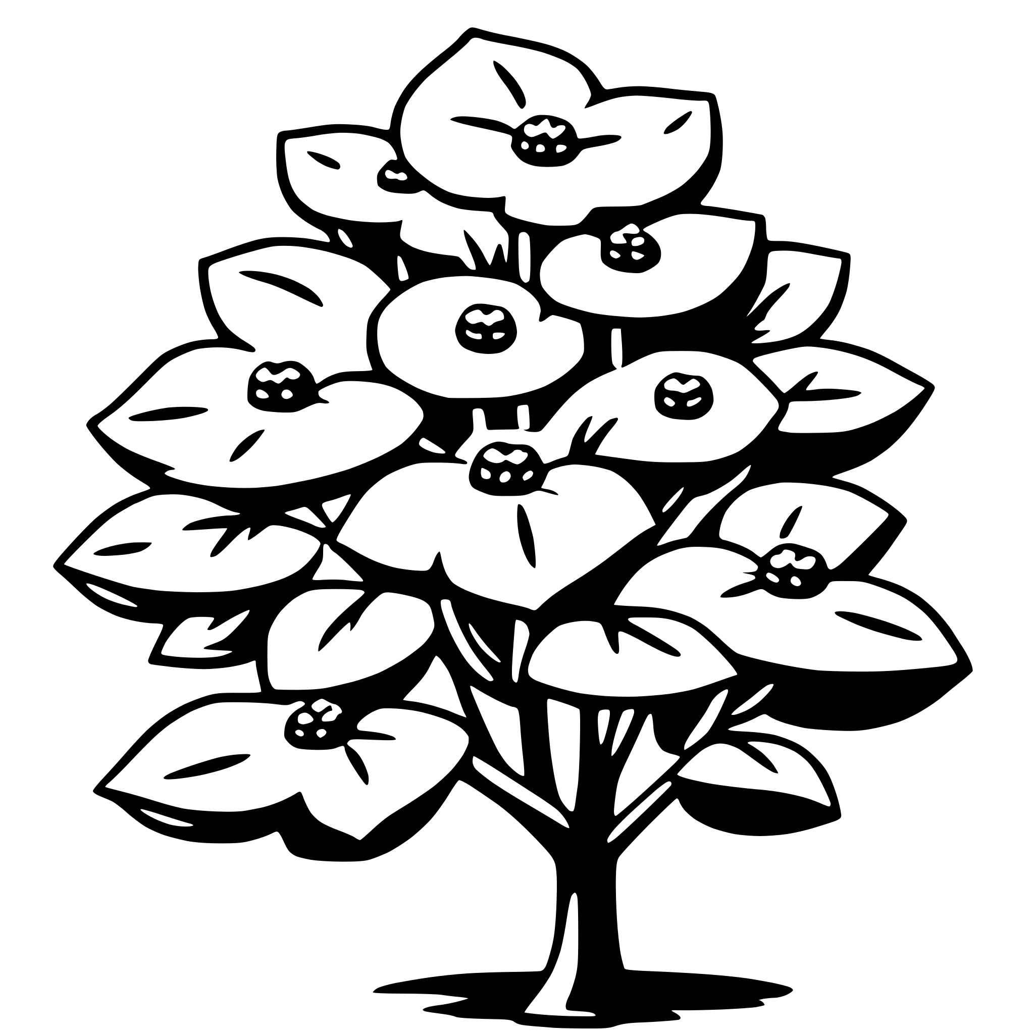 AI-generated SVG of a dogwood tree